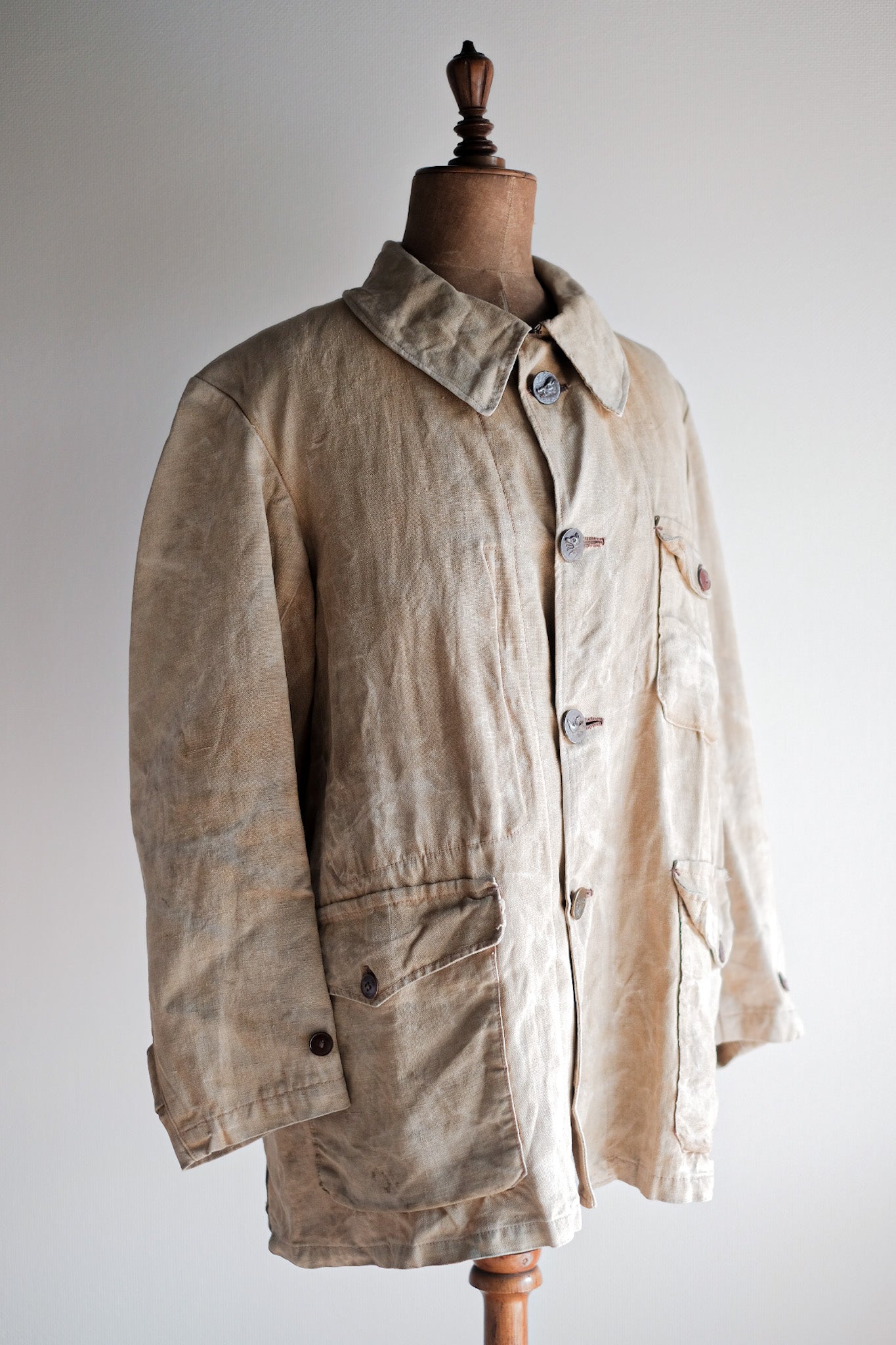 【~30's】French Vintage Linen Hunting Jacket