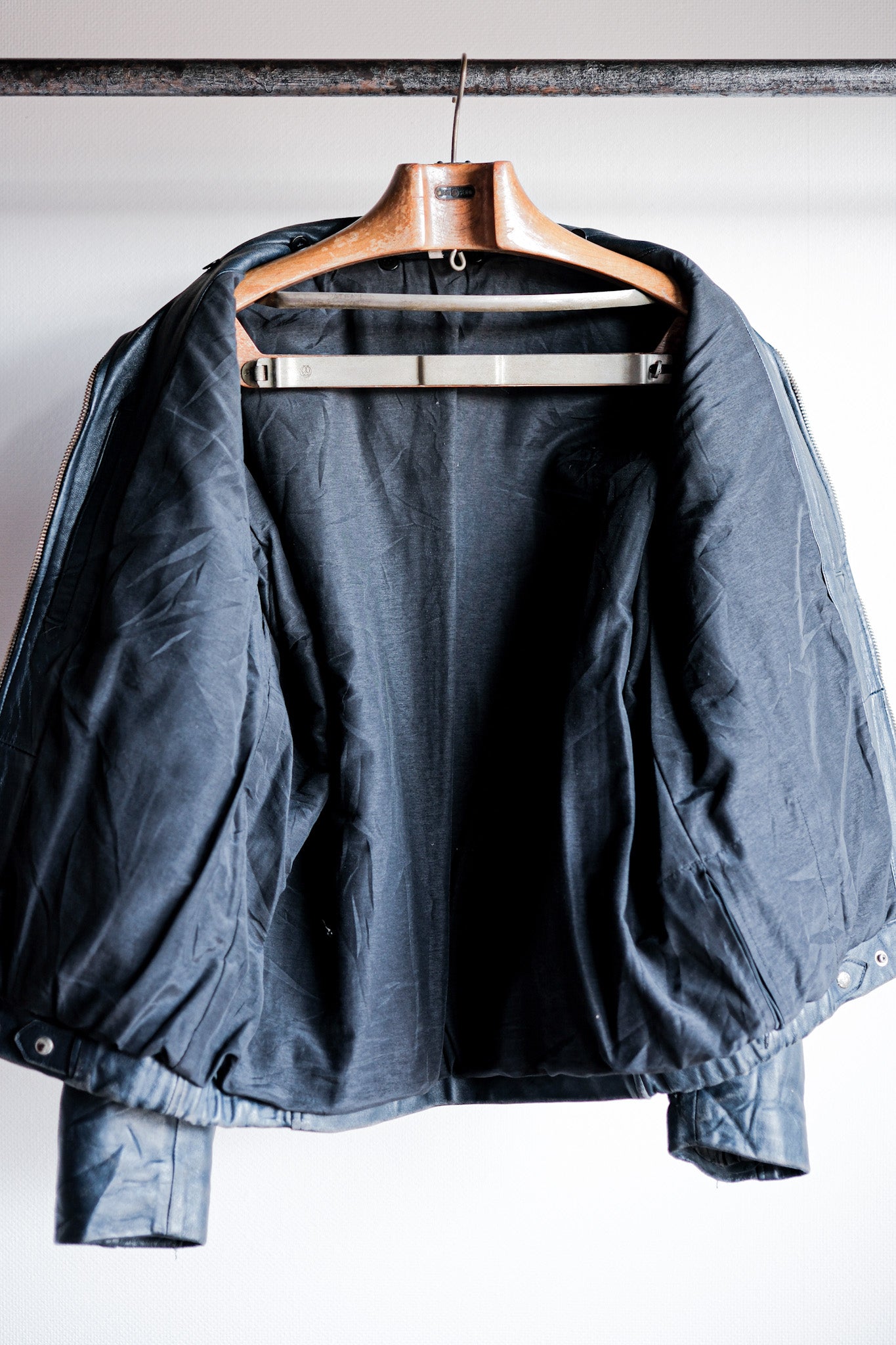 【~70's】French Air Force Pilot Leather Jacket Size.50