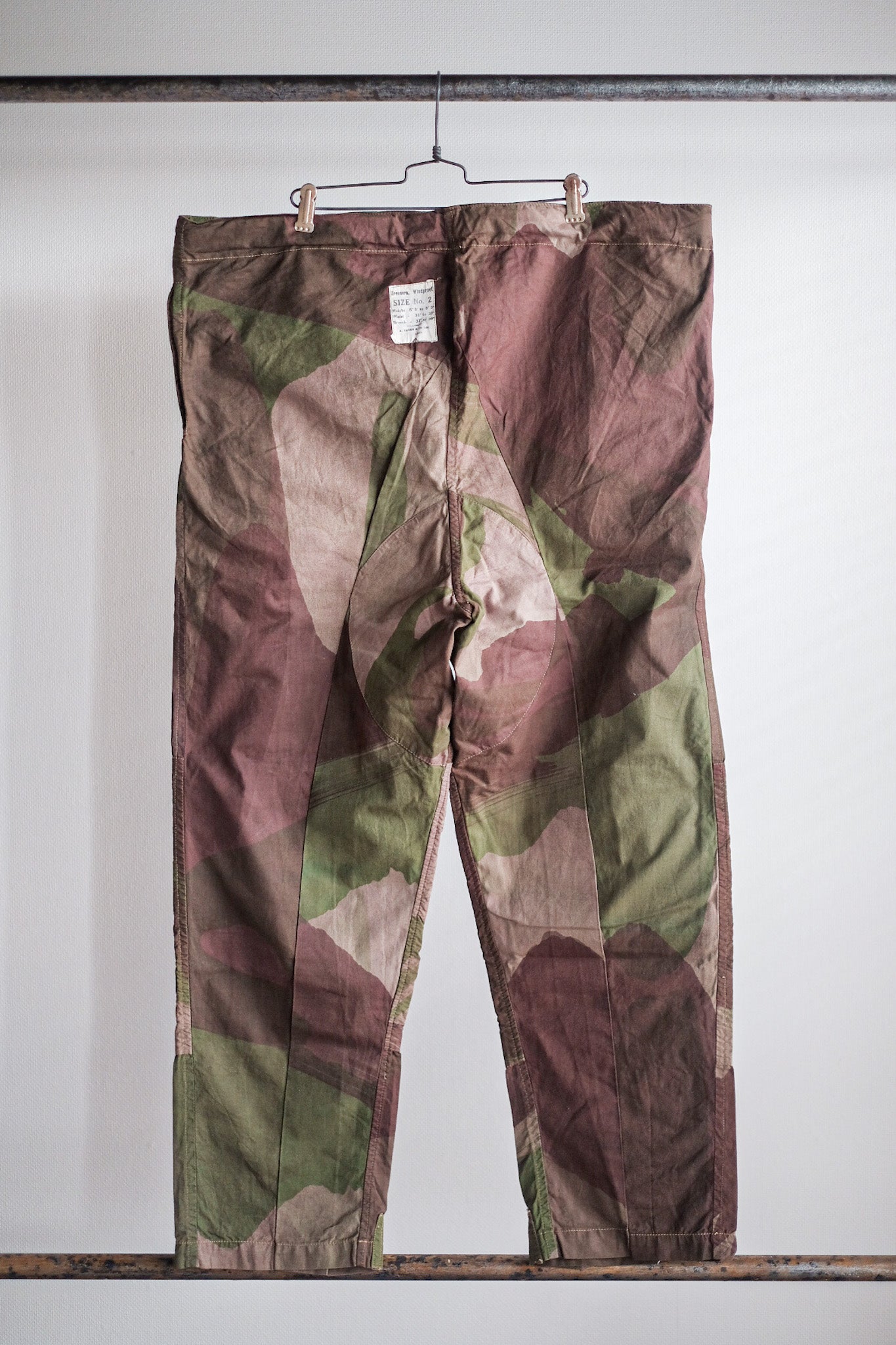 【~40's】British Army SAS Camouflaged Windproof Trousers Size.2 "Dead Stock"