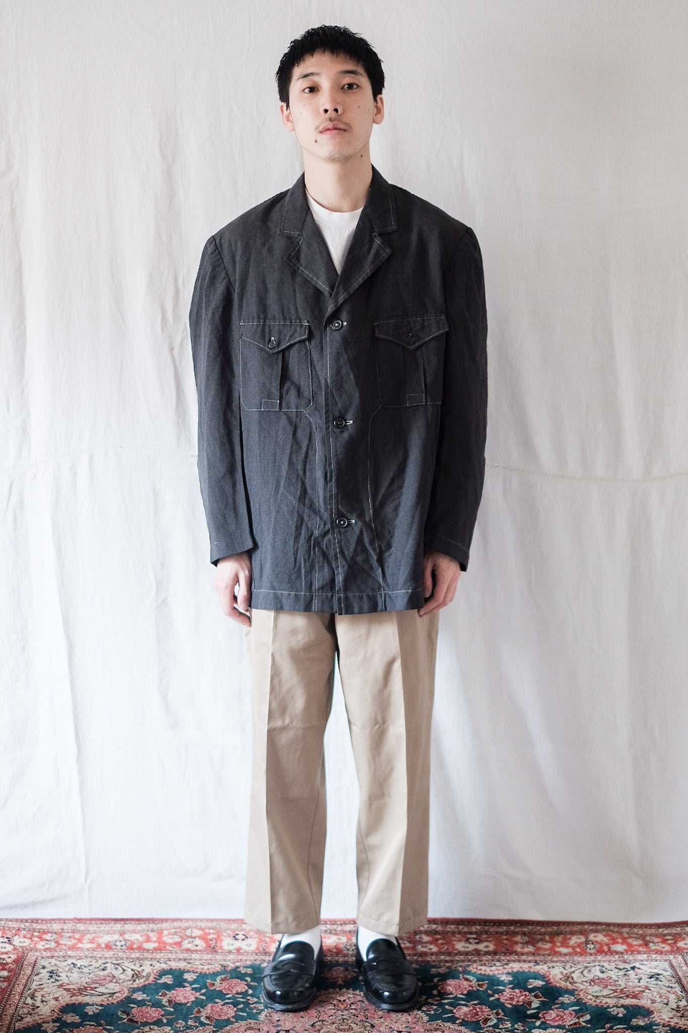 【~50's】French Vintage Light Wool Gabardine Work Jacket
