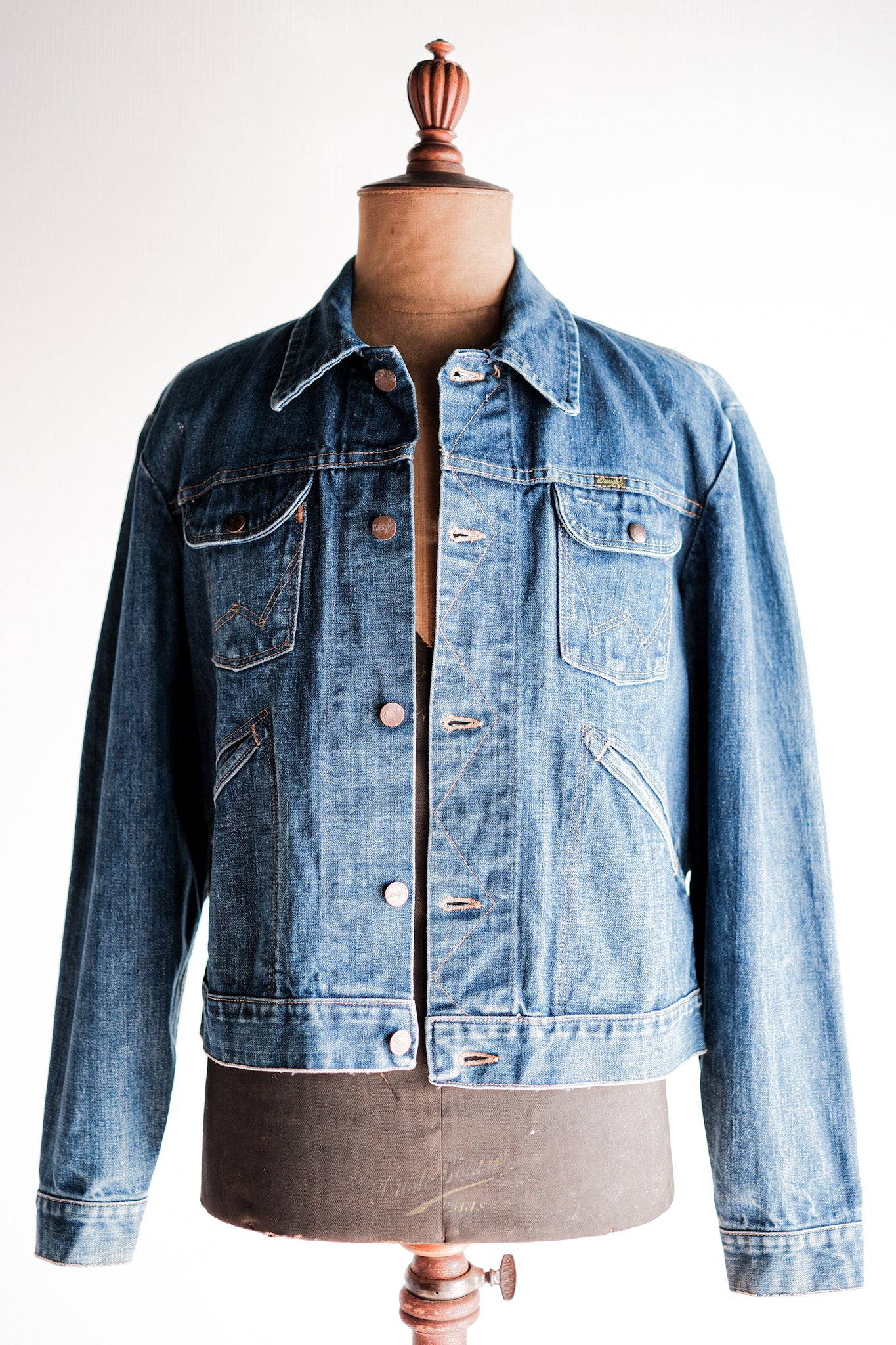 【~70's】Vintage Wrangler 124MJ Denim Jacket With Patches Size.44