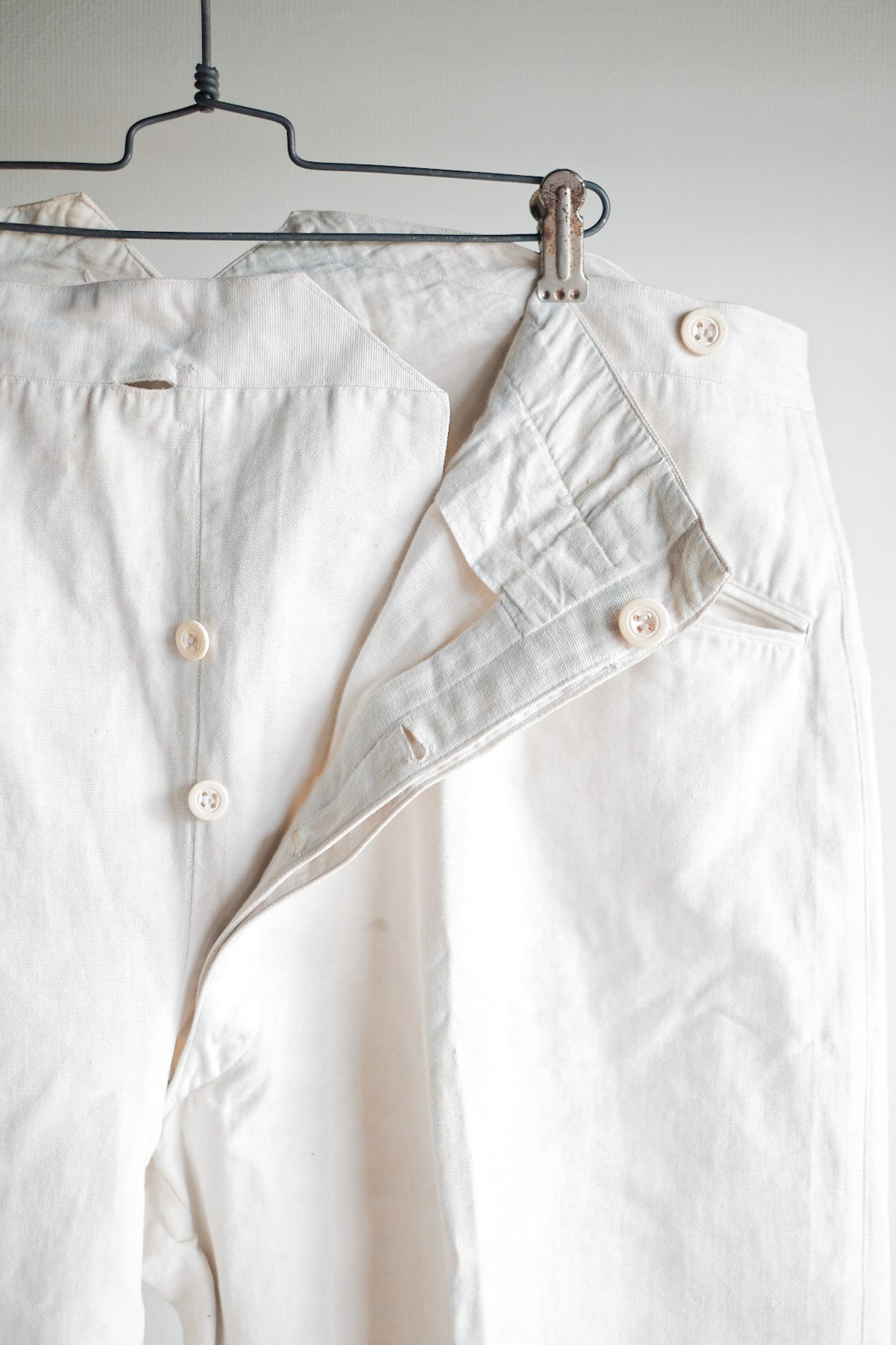 【~30's】French Vintage Linen Work Pants