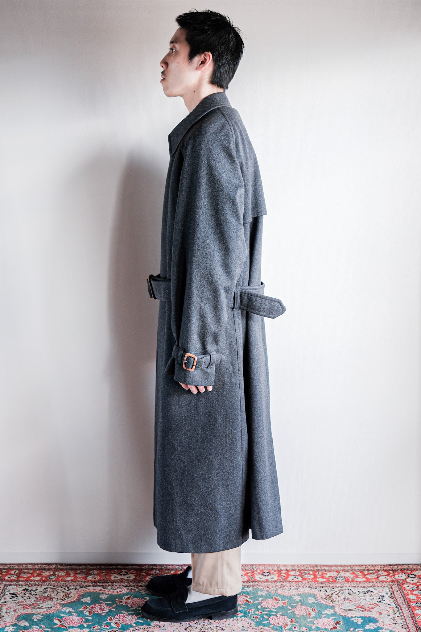 【~70's】Vintage Aquascutum Single Raglan Wool Rider Coat