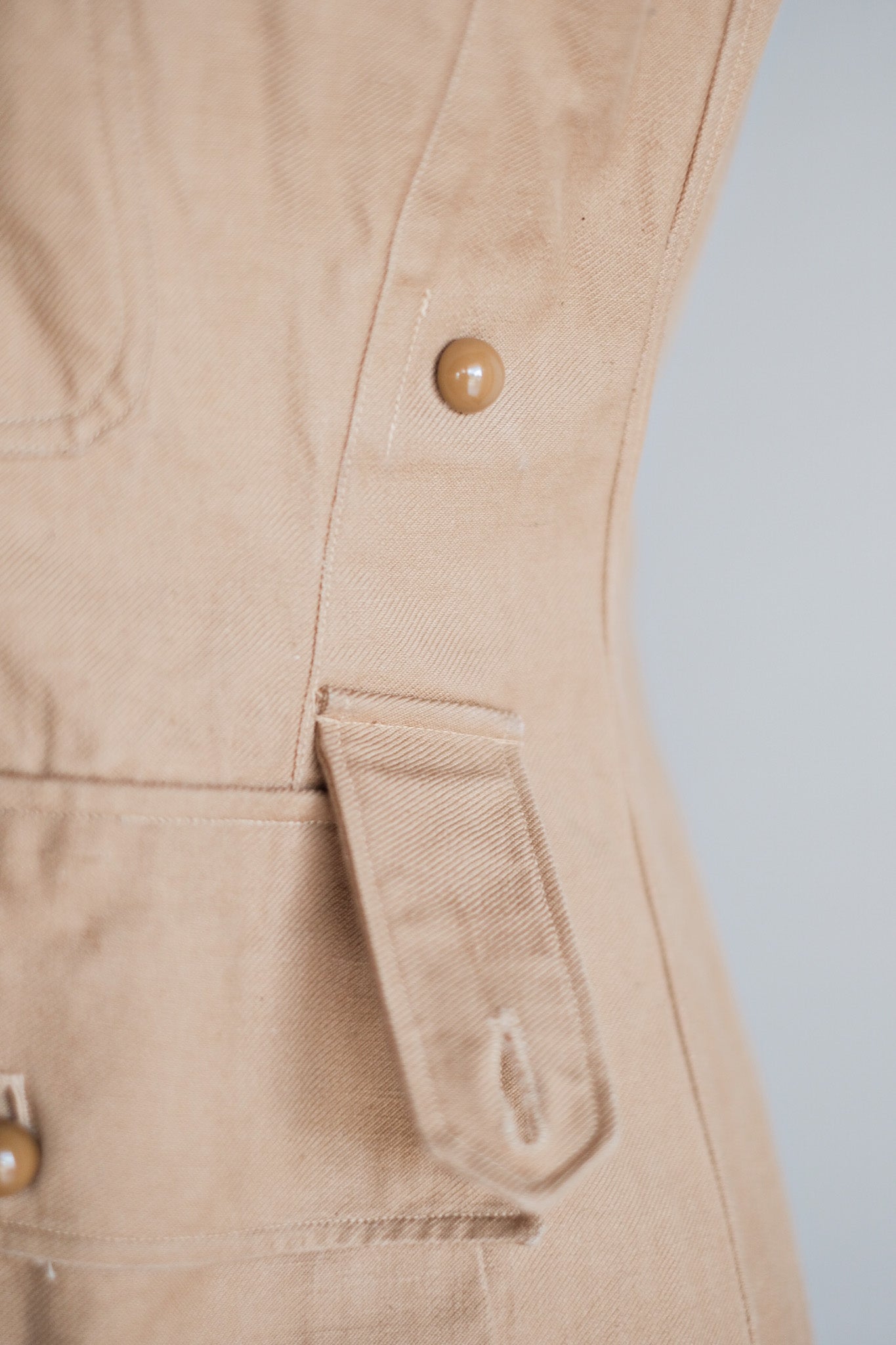 【~50's】French Vintage Cotton Linen Chino Jacket "Garally Lafayette" "Dead Stock"