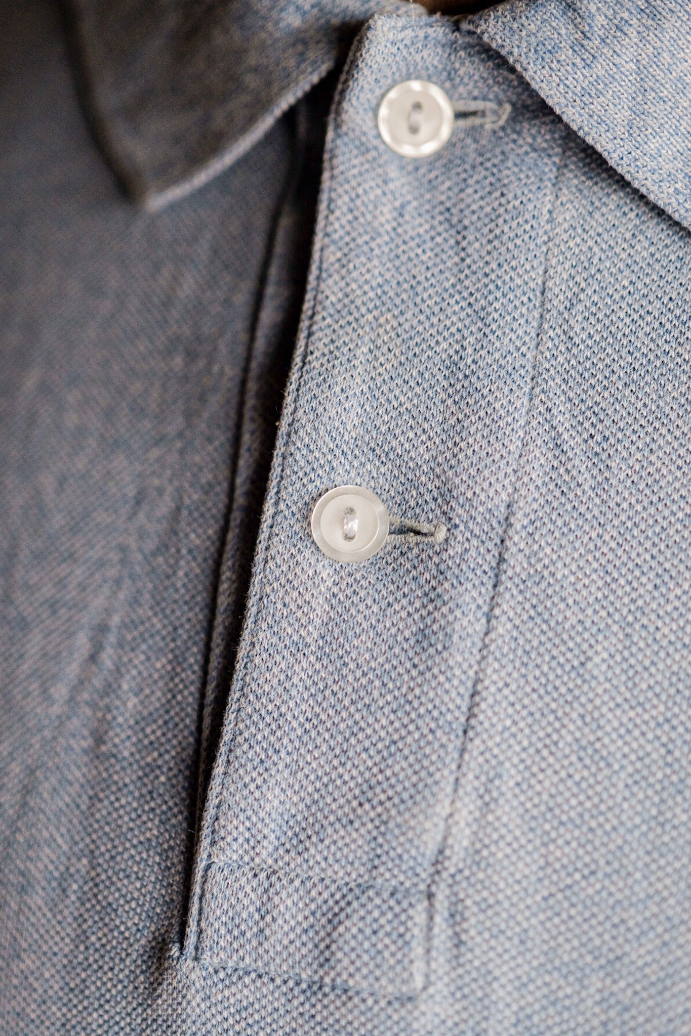 【~80's】CHEMISE LACOSTE L/S Polo Shirt Size.5 "Marbling Light Blue"