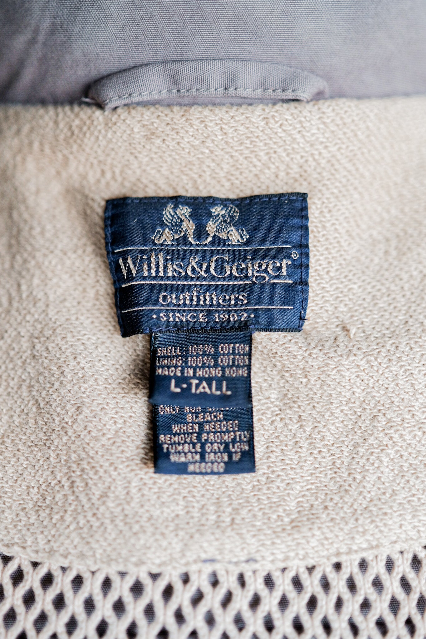 【~90's】Willis&Geiger Bush Poplin Safari Jacket Size.L-TALL