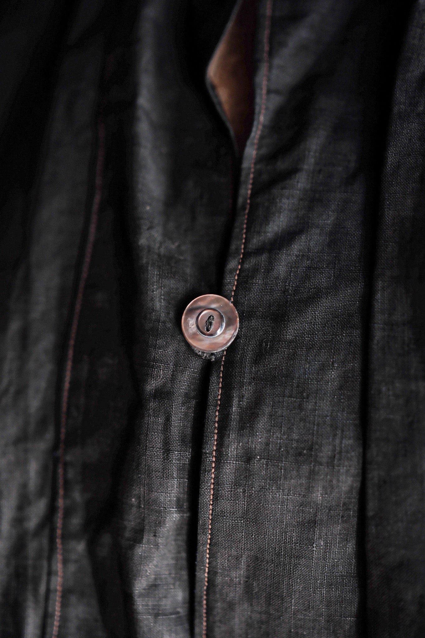 【Early 20th C】French Antique Indigo Linen Smock "Biaude"