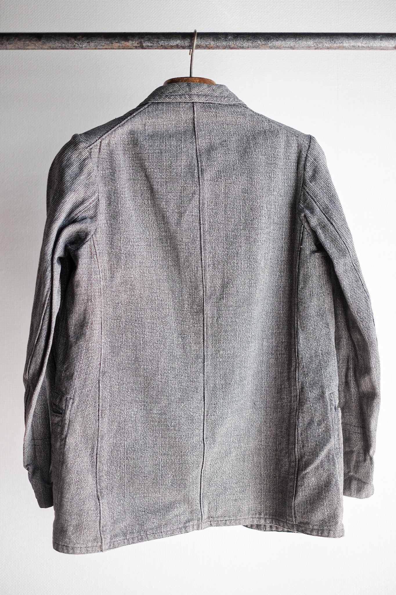 【~30's】French Vintage Cotton Checked Sack Jacket