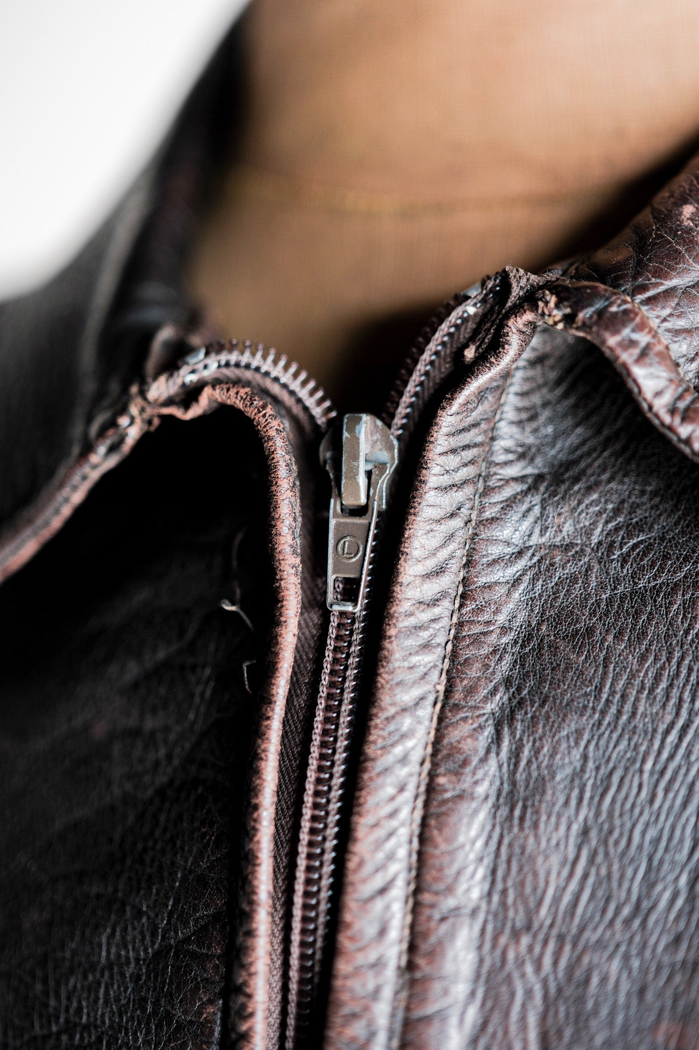 【~40's】Australia Vintage Zip Up Leather Jacket