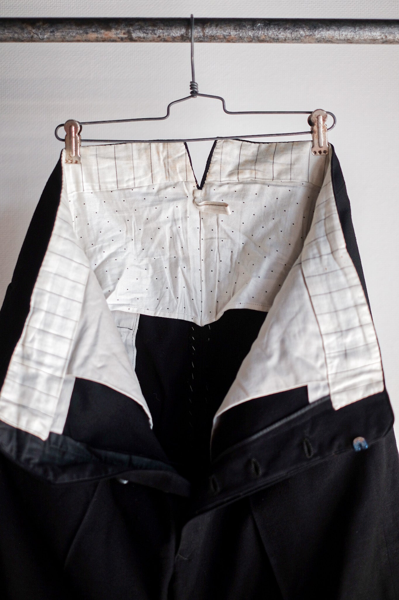【~40's】German Vintage Black Wool Trousers