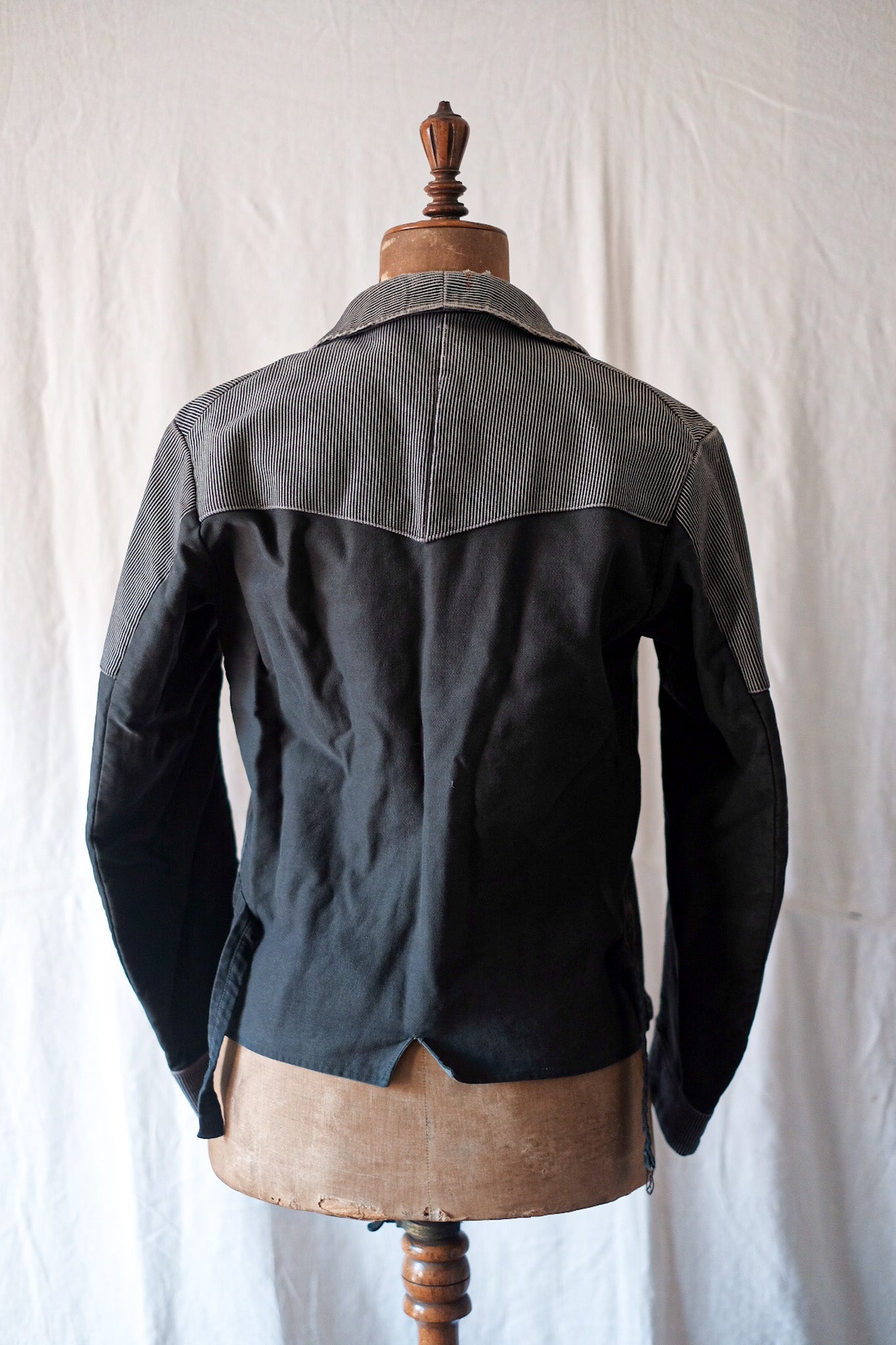 【~50's】Belgium Vintage Printed Moleskin Double Breasted Work Jacket
