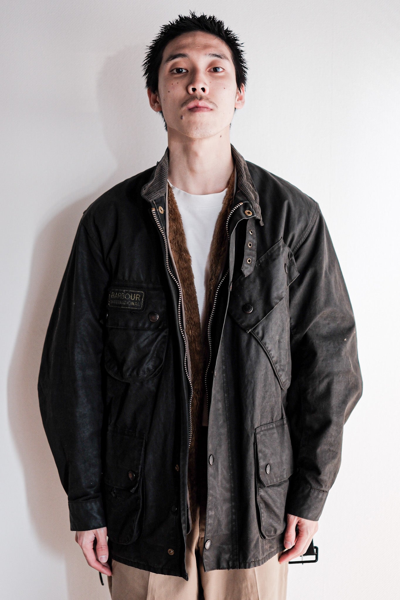 【~80's】Vintage Barbour "INTERNATIONAL SUIT" With Liner 2 Crest Size.40