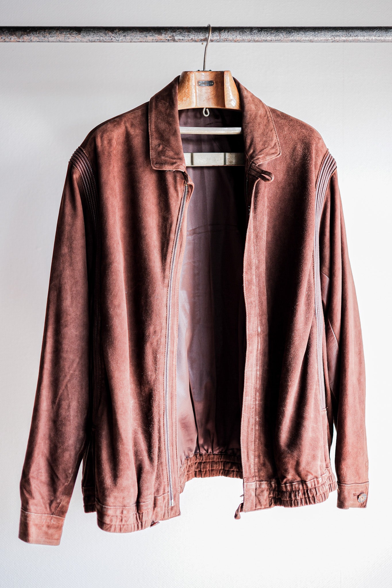 【~80’s】Old LOEWE Brown Suede Leather Jacket