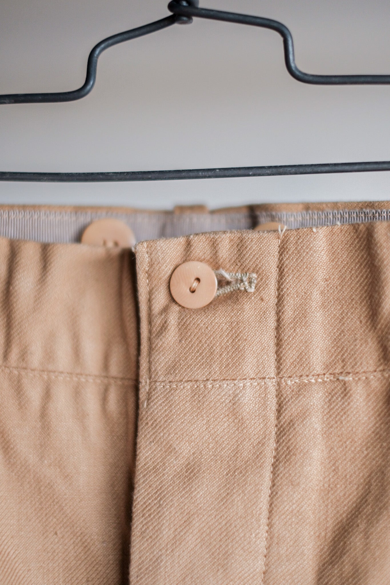 【~50's】French Vintage Cotton Linen Chino Trousers "Garally Lafayette" "Dead Stock"