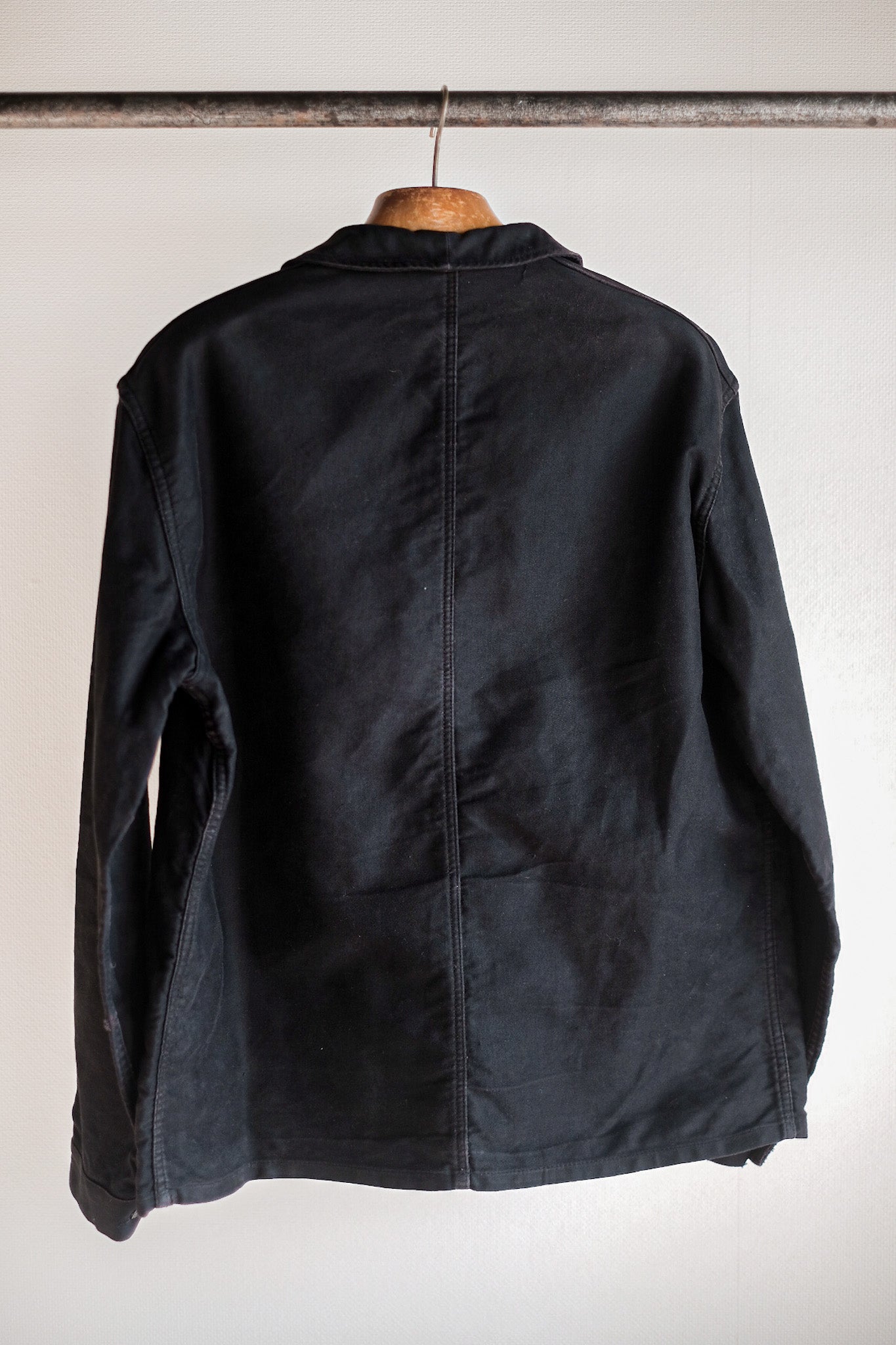 【~60's】French Vintage Black Moleskin Work Jacket