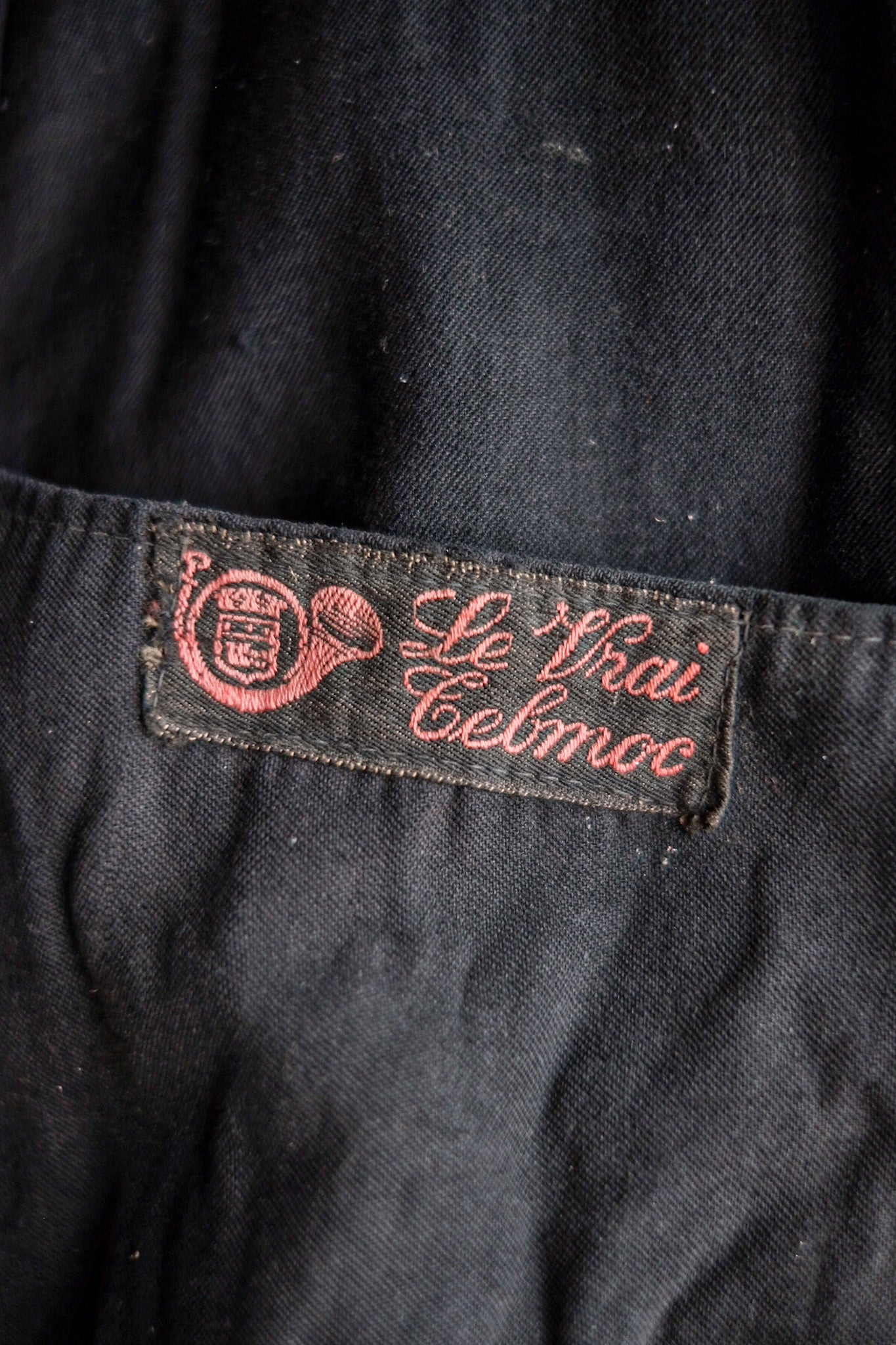 【~20's】French Vintage Black Moleskin Work Jacket "6 Buttons"