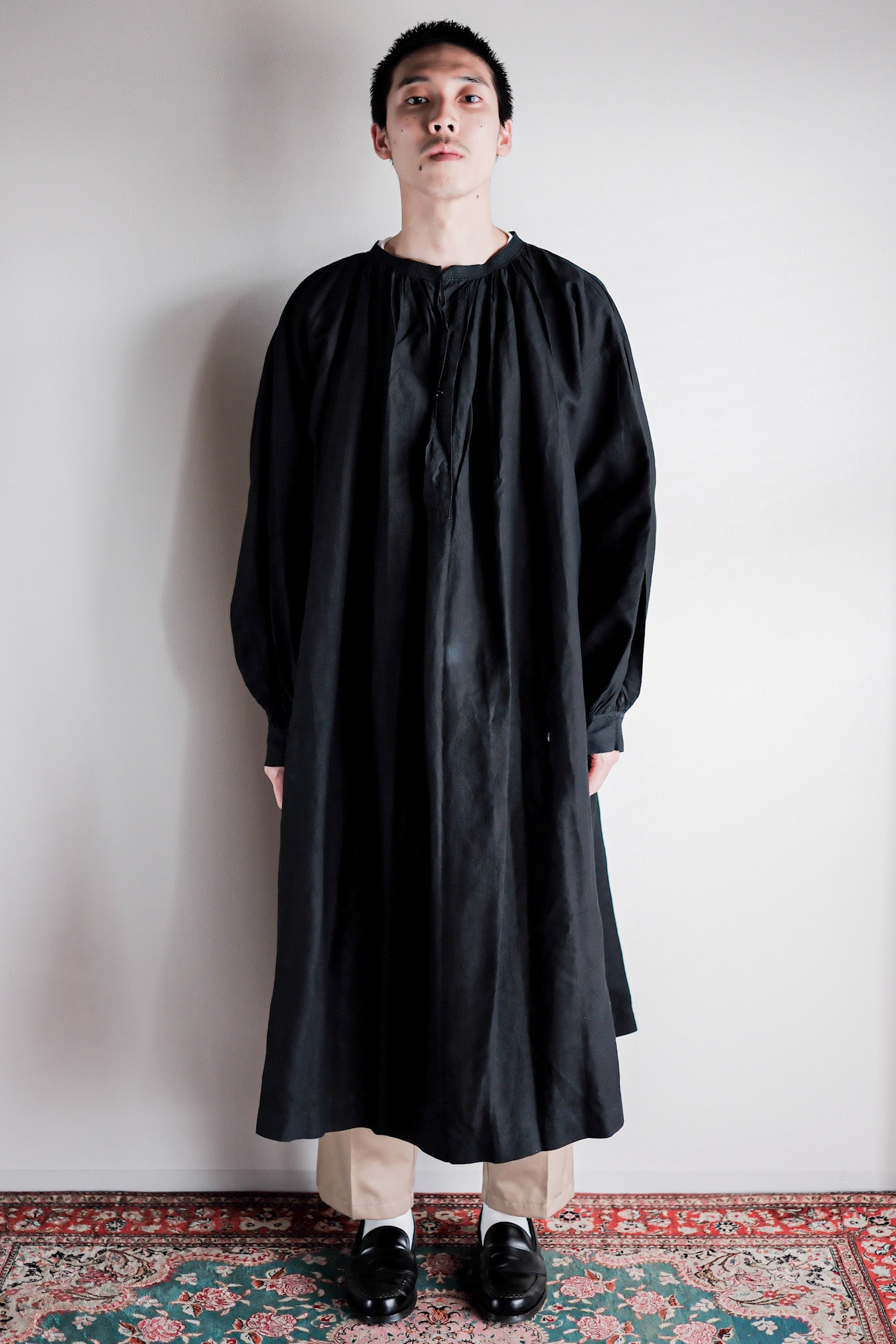 【Early 20th C】French Antique Indigo Linen Smock "Biaude"