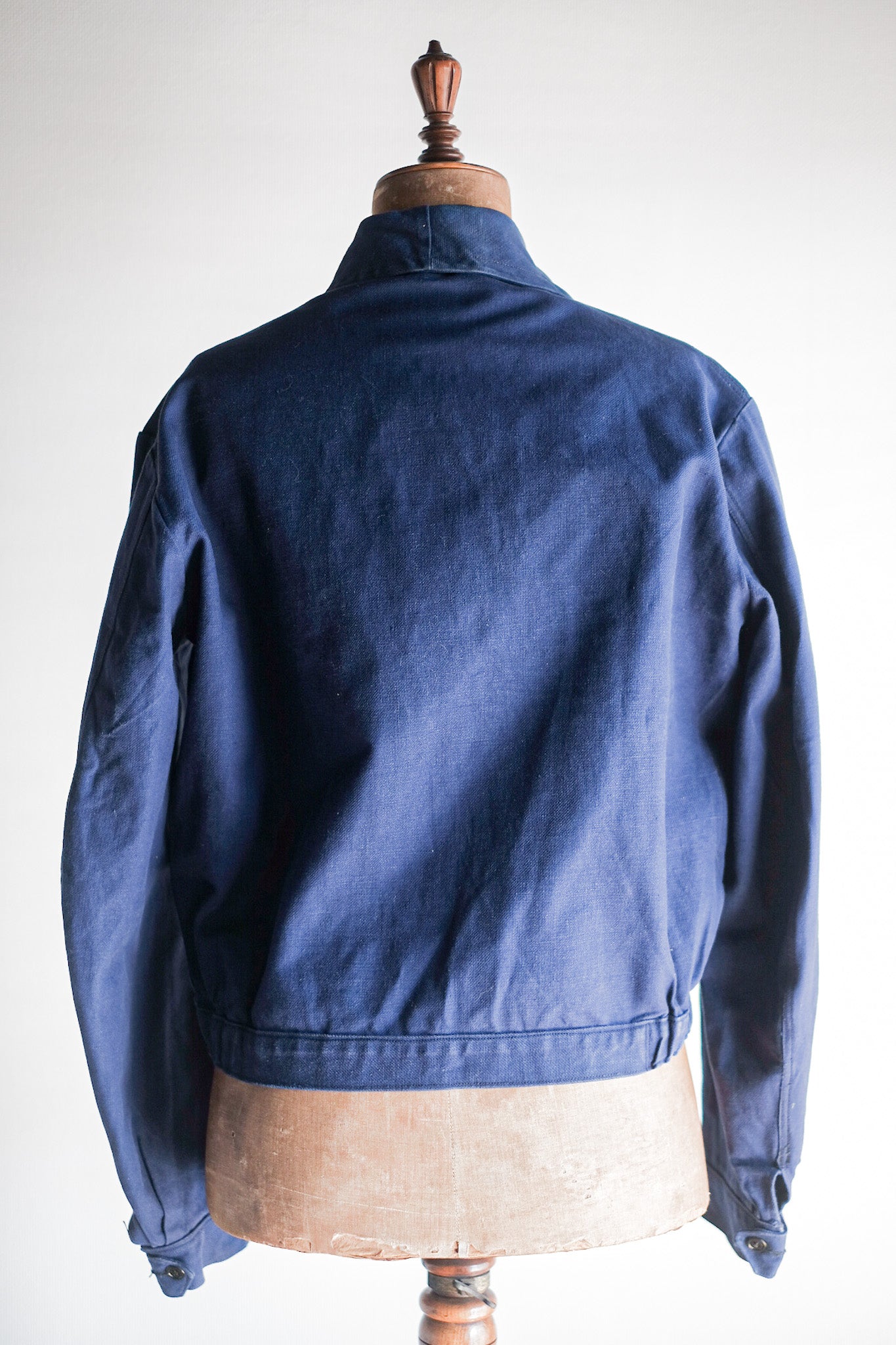 【~40's】French Vintage Blue Cotton Twill Cyclist Jacket