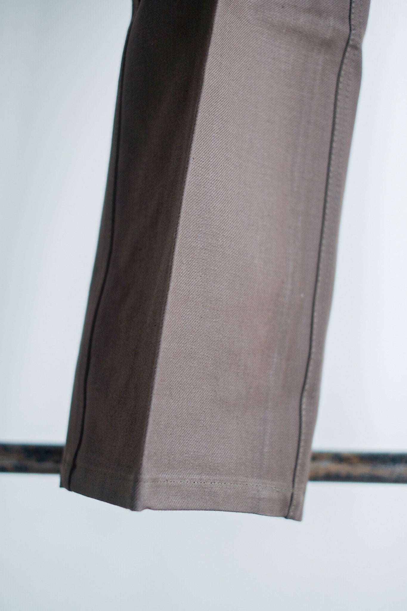 【~50's】French Vintage Brown Cotton Twill Work Pant "AUMOLINEL" "Dead Stock"