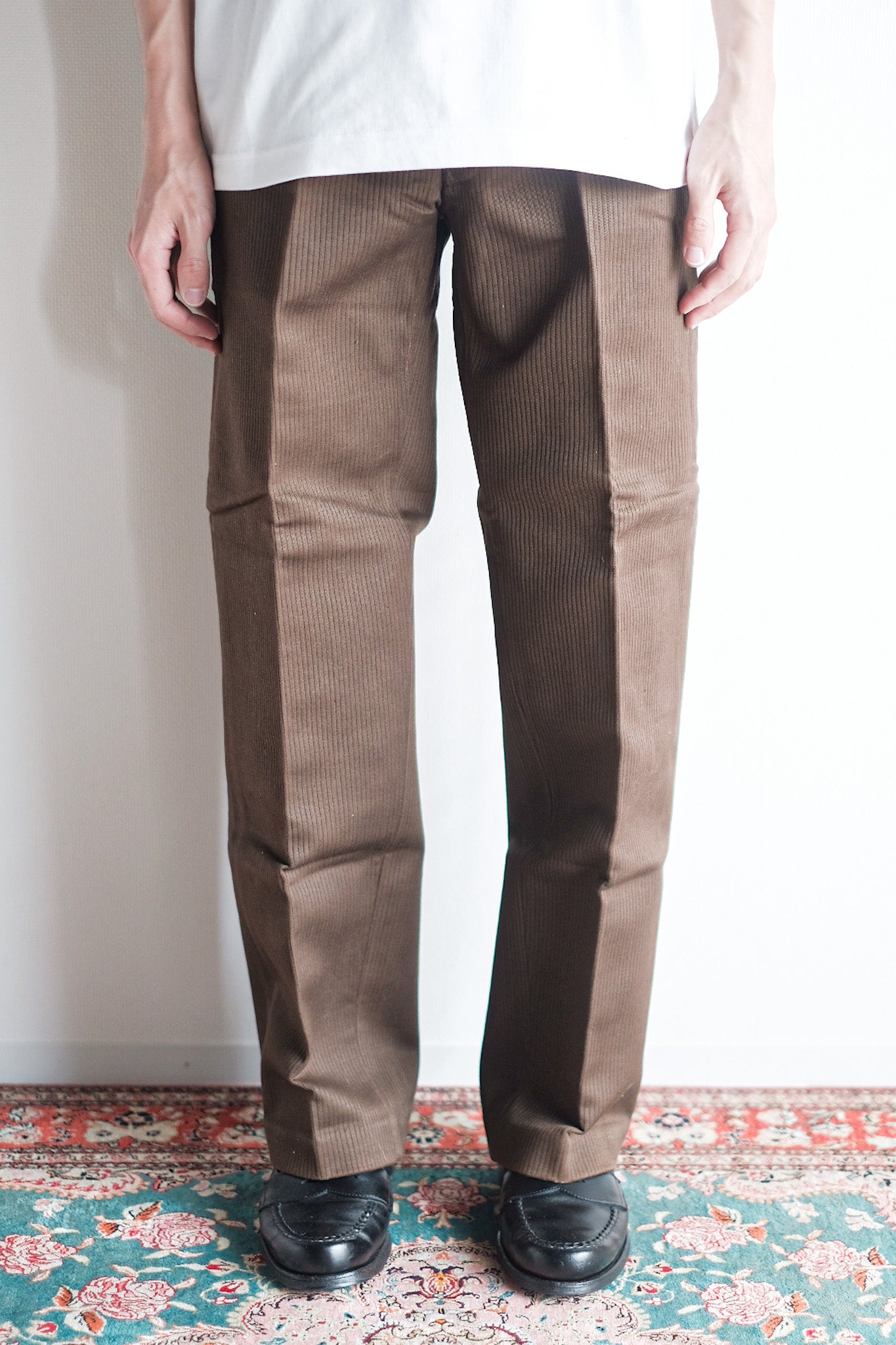 【~50's】French Vintage Brown Cotton Pique Work Pants "Dead Stock"