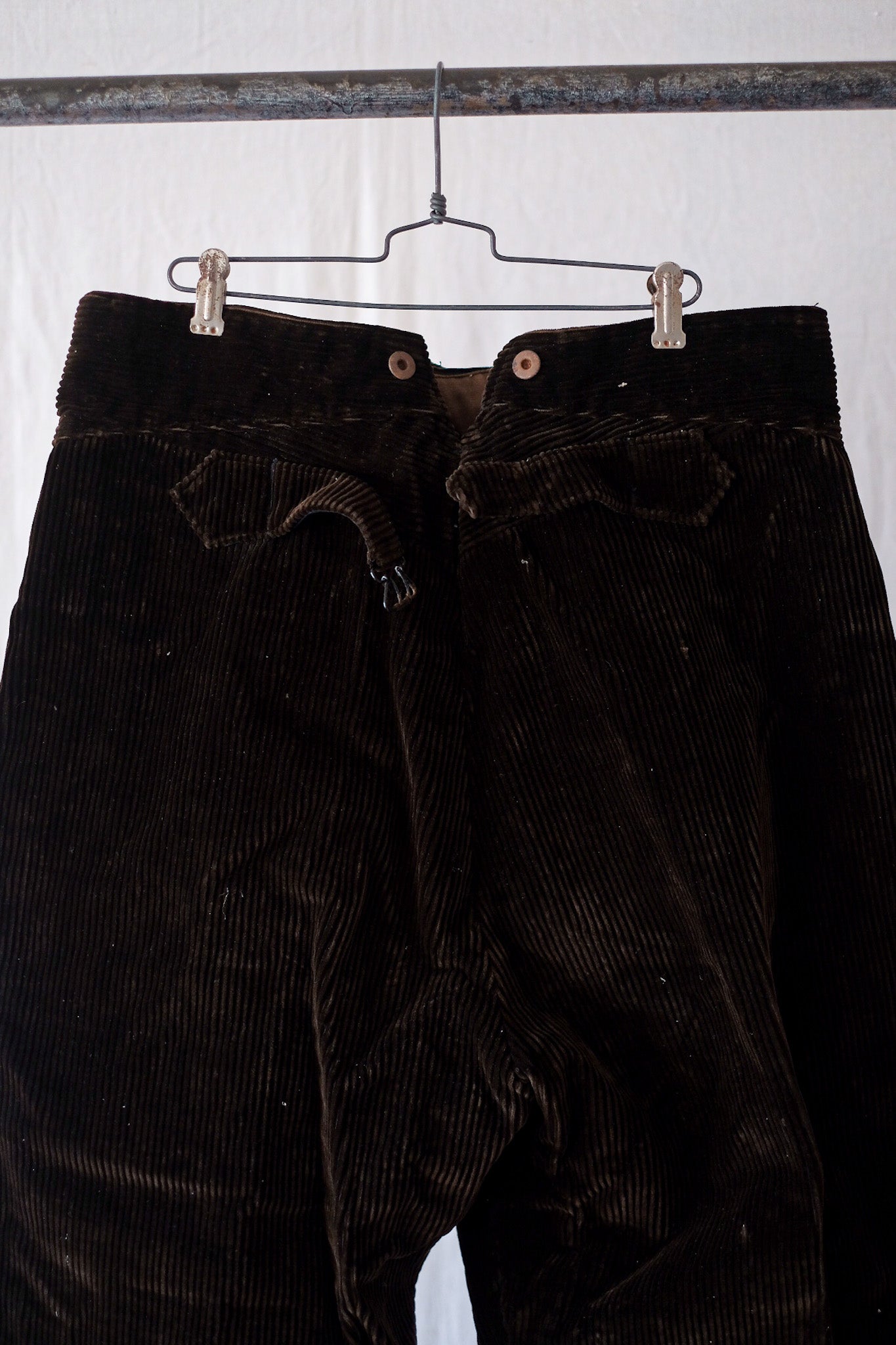 【~30's】French Vintage Brown Corduroy Work Pant
