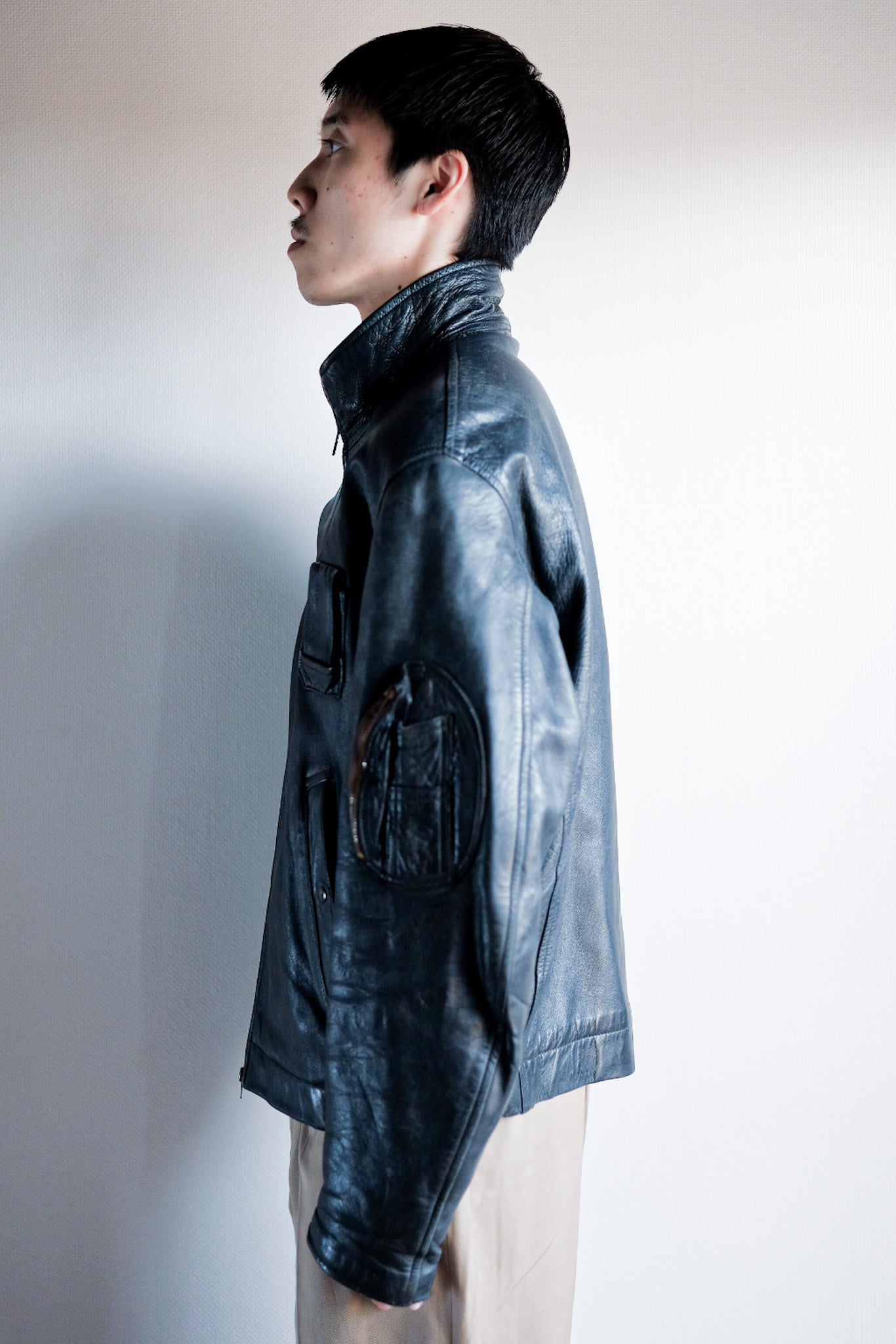 【~70's】French Air Force Pilot Leather Jacket