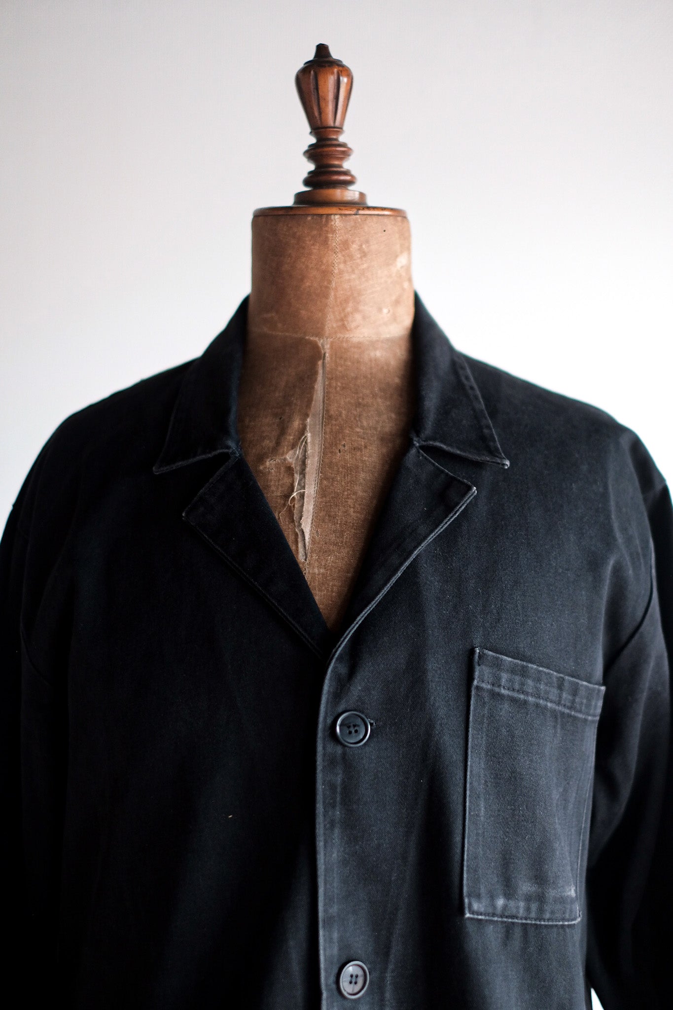 【~50's】French Vintage Black Moleskin Work Coat