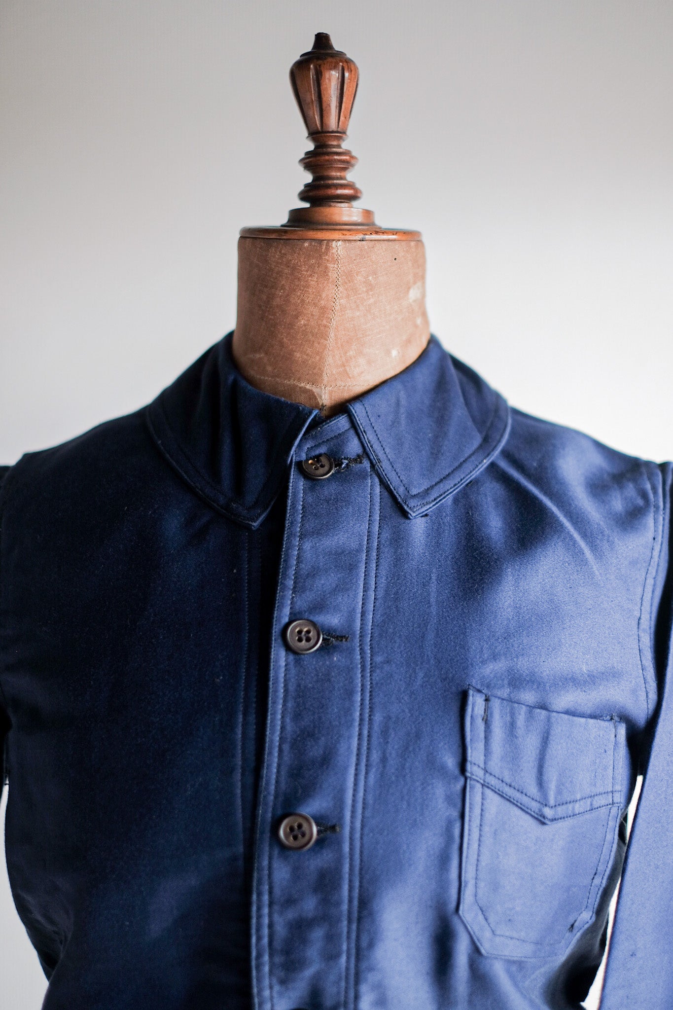 【~40's】French Vintage Blue Moleskin Work Jacket "Dead Stock"