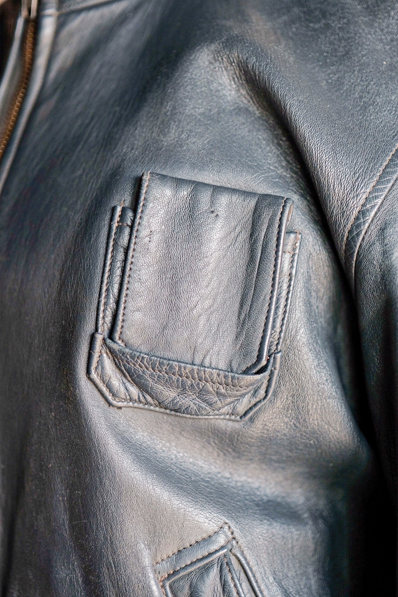 【~70's】French Air Force Pilot Leather Jacket