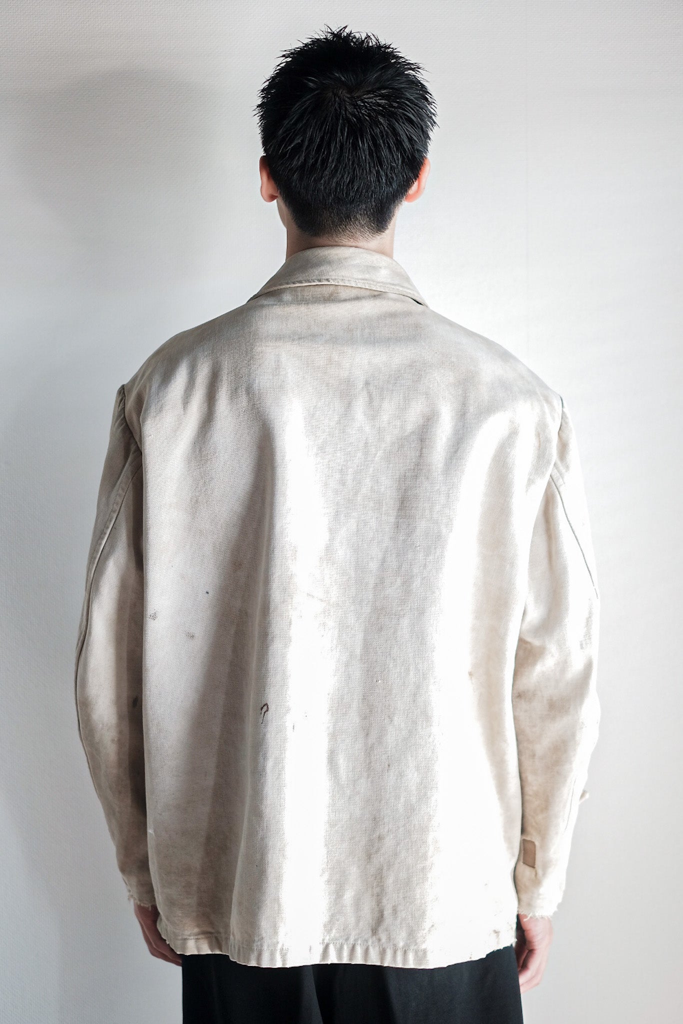 【~50's】French Vintage White Cotton Canvas Work Jacket