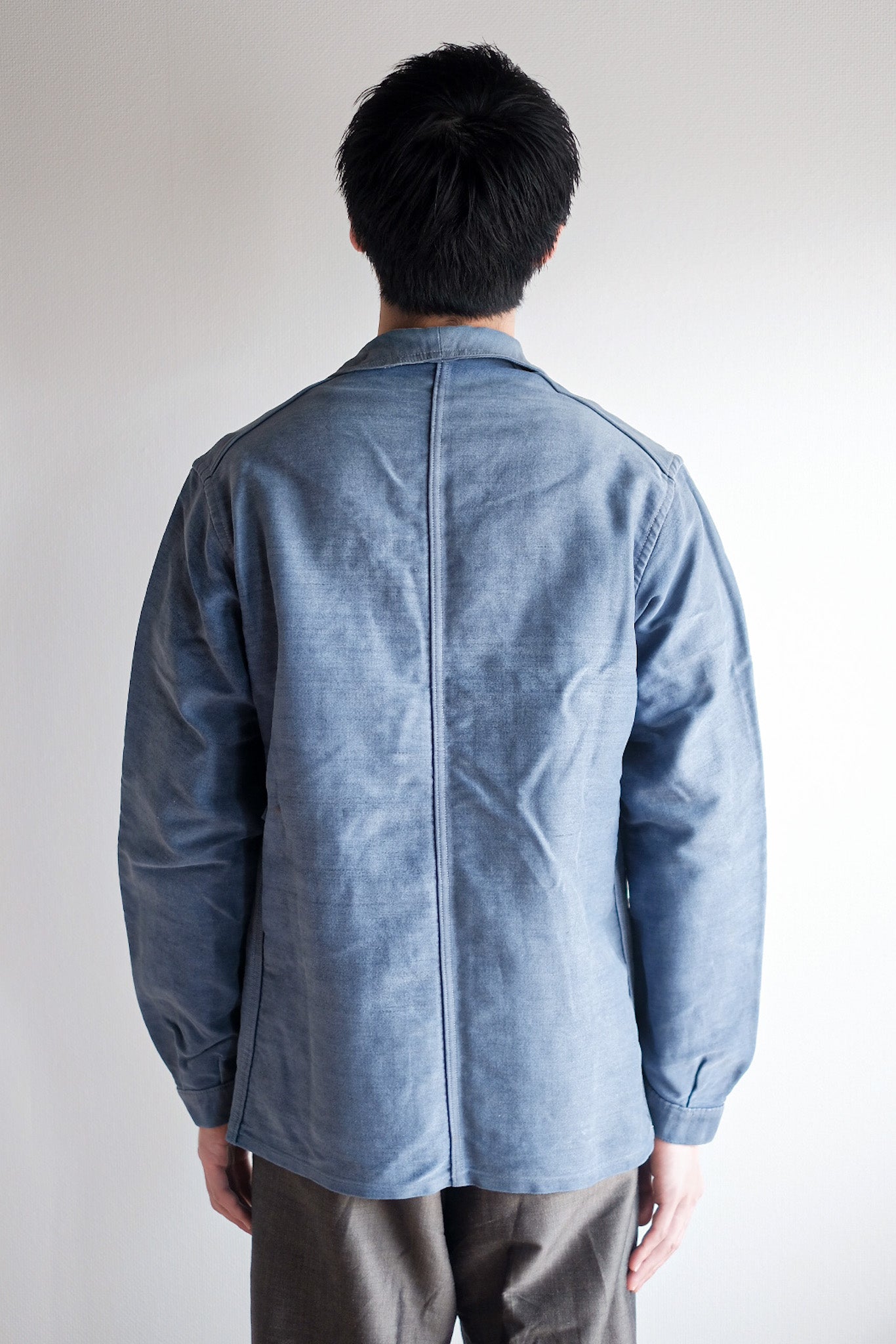 【~40's】French Vintage Blue Moleskin Work Jacket