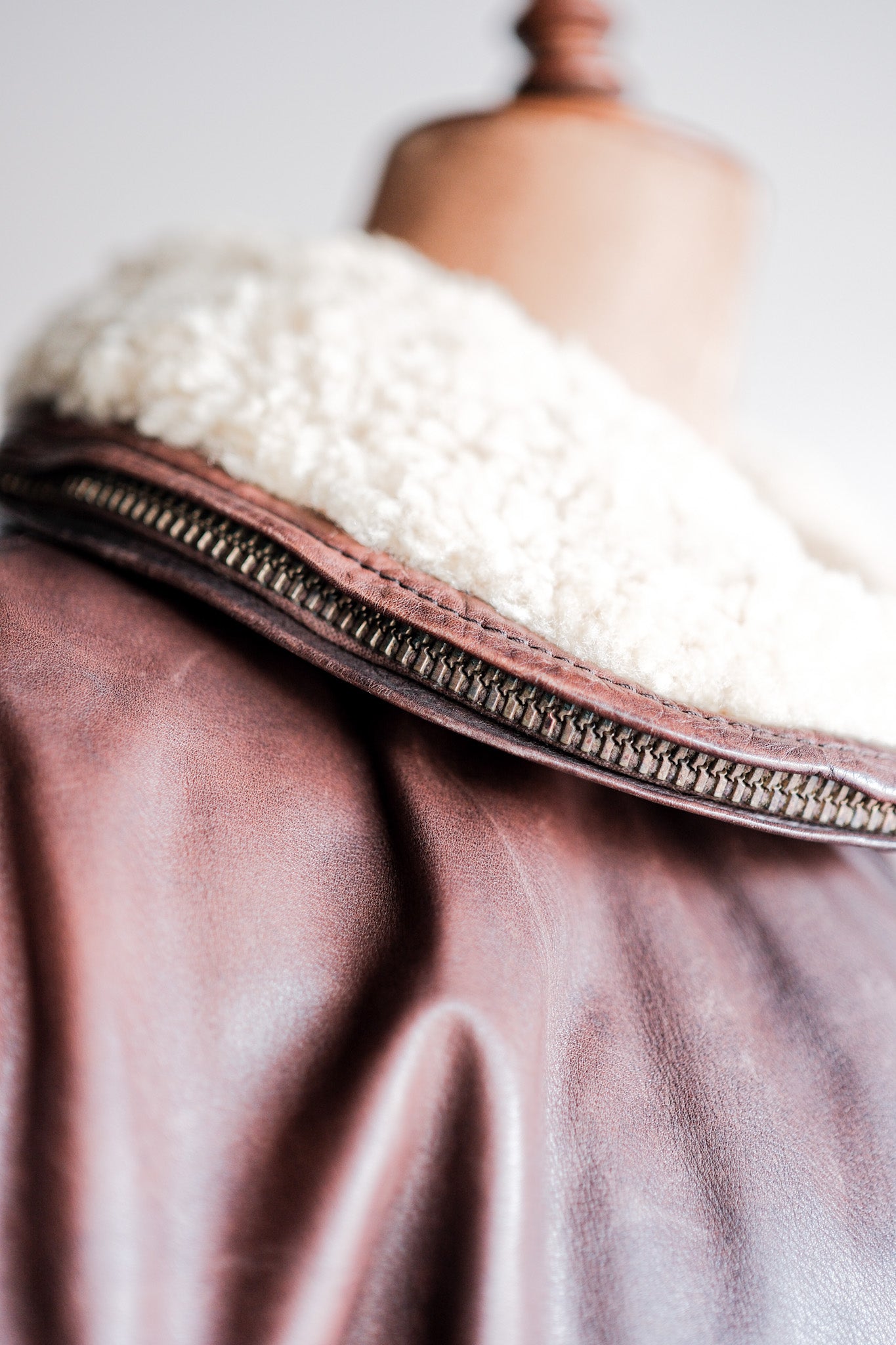 【~80's】Old GIORGIO ARMANI Aviator Style Leather Coat Size.48