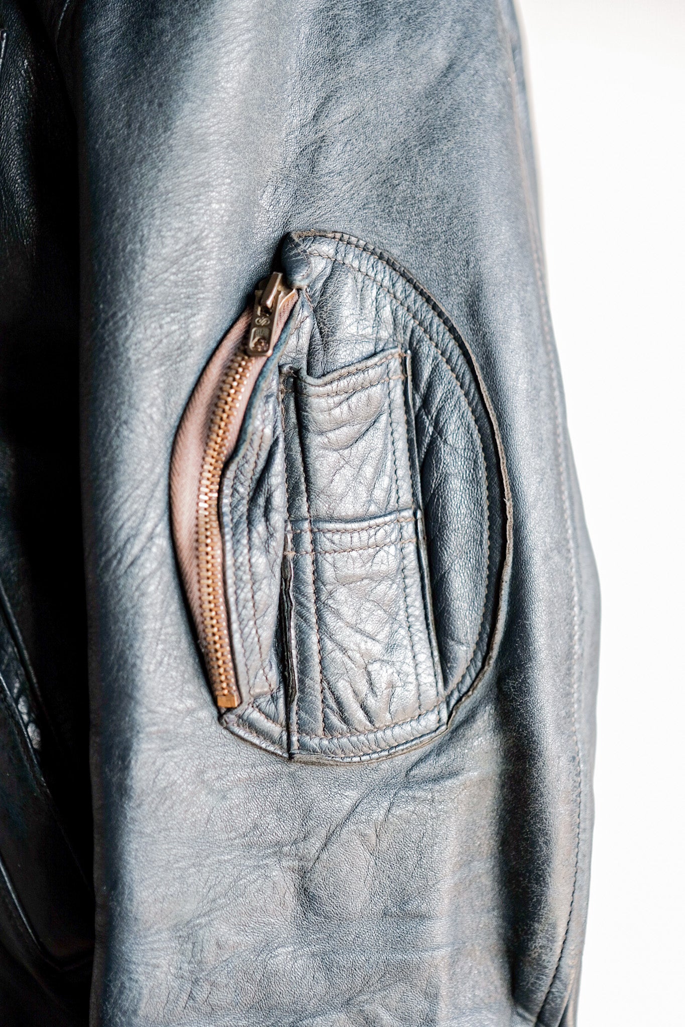 【~70's】French Air Force Pilot Leather Jacket