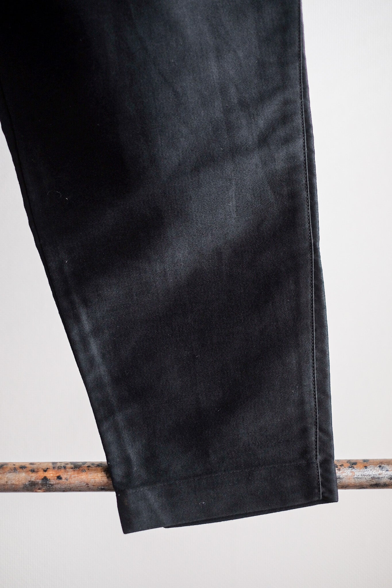 【~30's】French Vintage Black Moleskin Work Pants "Le Mont St. Michel" "Dead Stock"