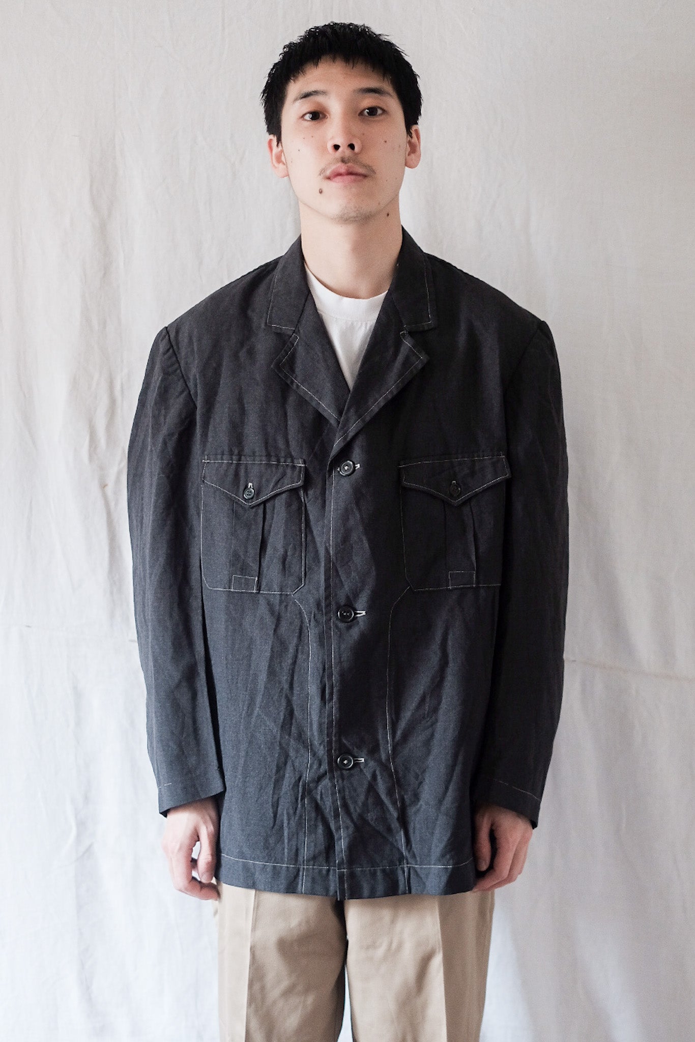 【~50's】French Vintage Light Wool Gabardine Work Jacket