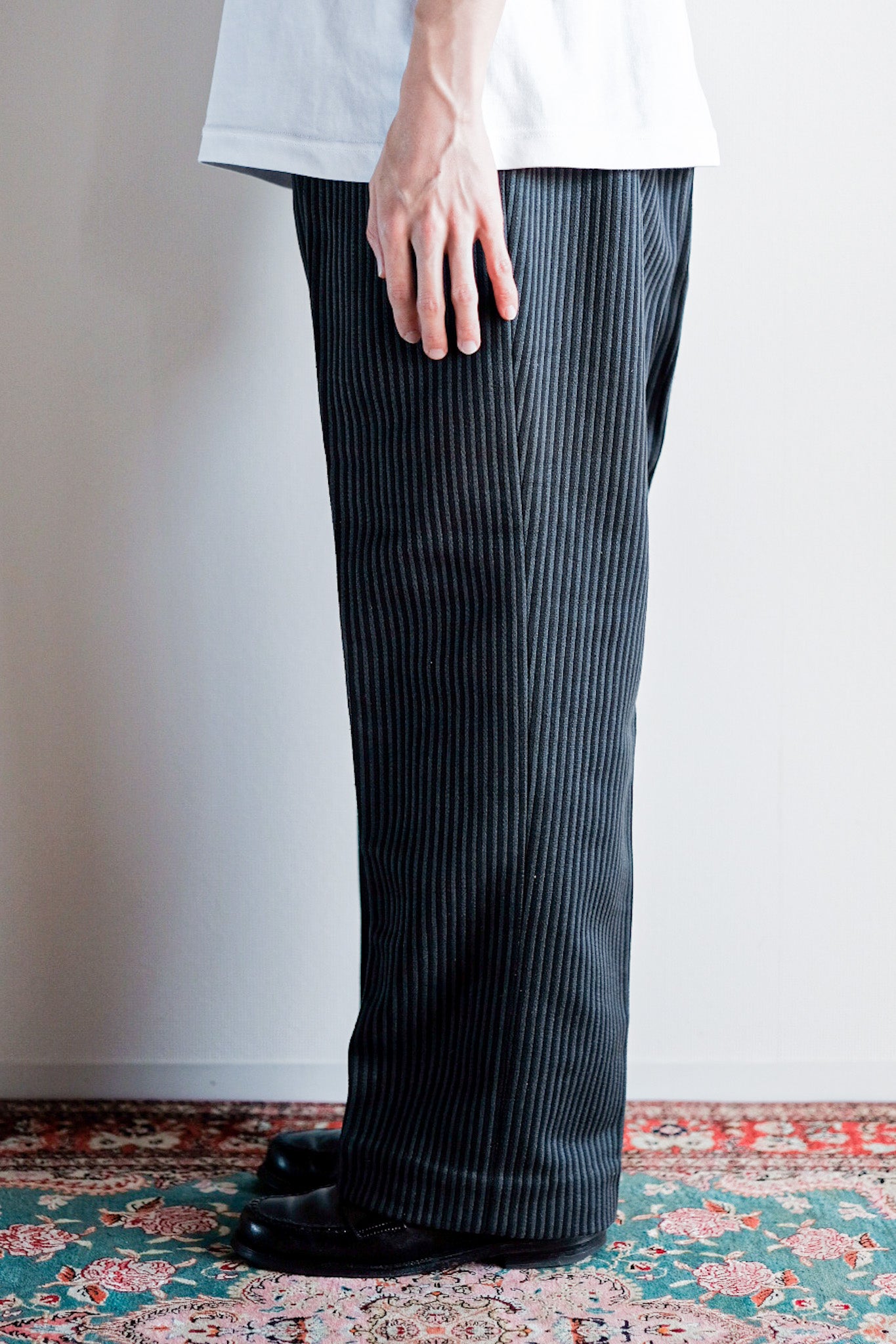 【 ~ 30's 】 French Vintage Cotton Pique Pique Striped Pants "Dead Stock"