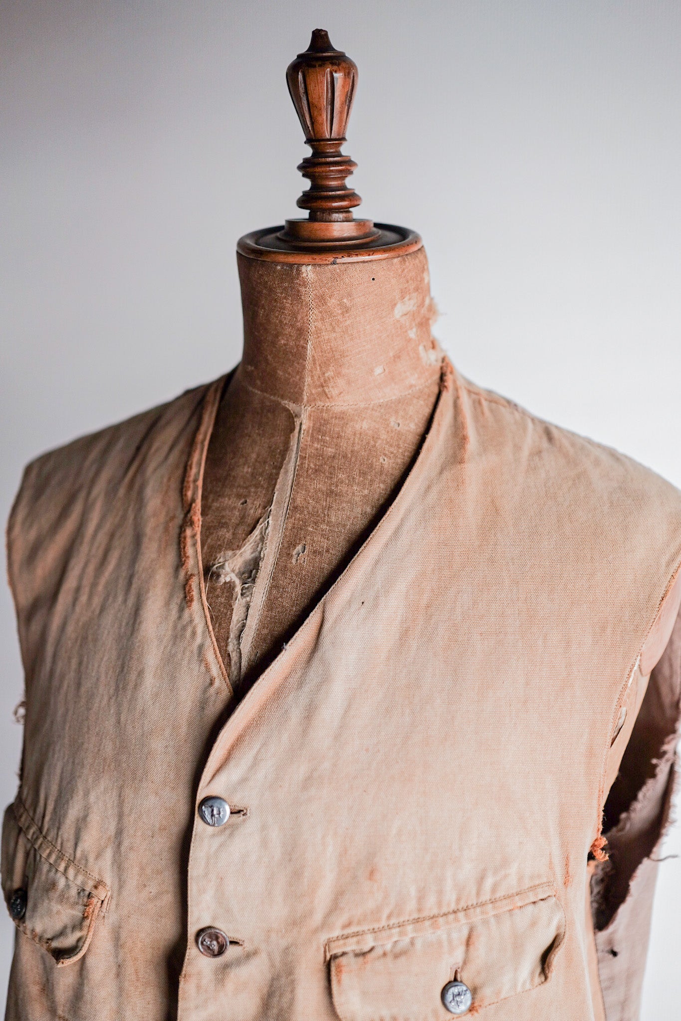 【~30's】French Vintage Cotton Hunting Gilet