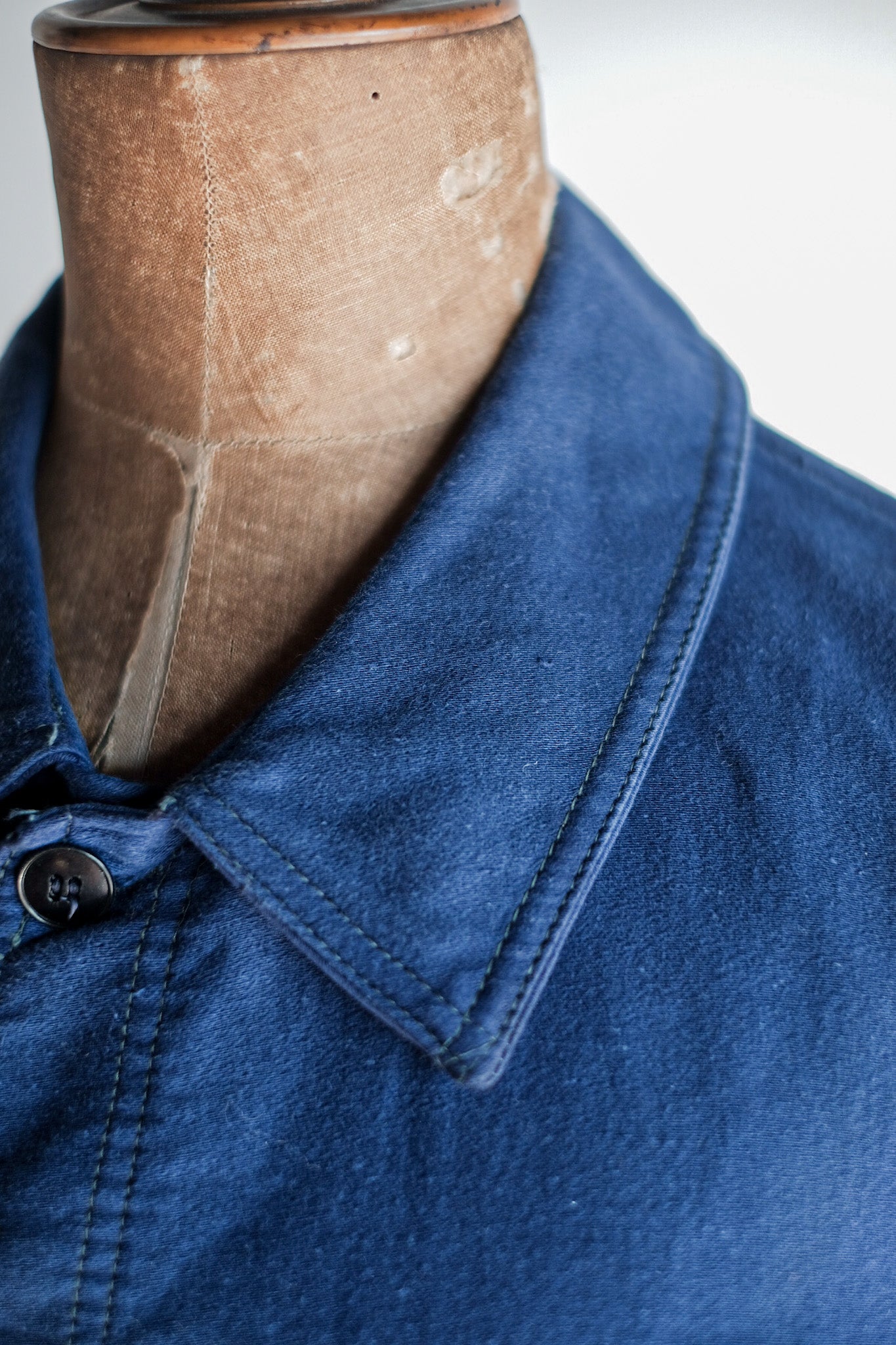 【~50's】French Vintage Blue Moleskin Work Jacket