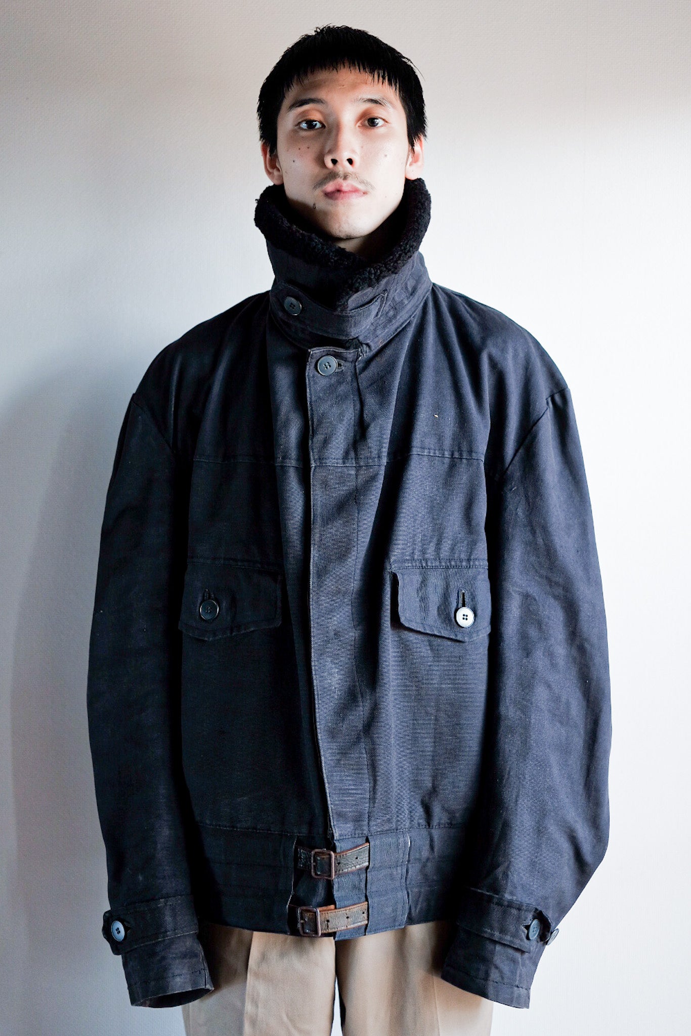 【~50’s】Swedish Army Motorcycle Jacket “Black Color”