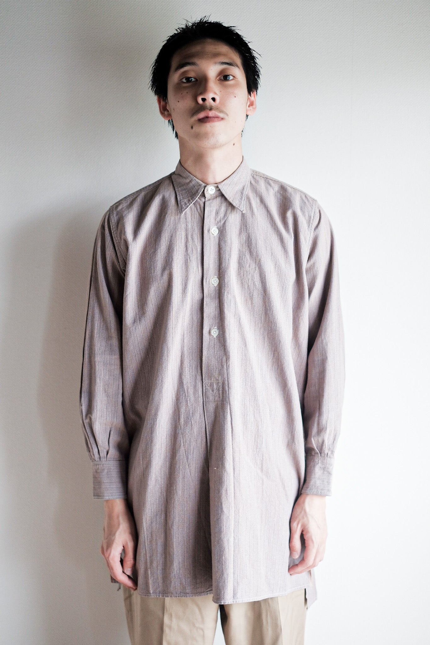 【~40's】French Vintage Grandpa Shirt "Dead stock"