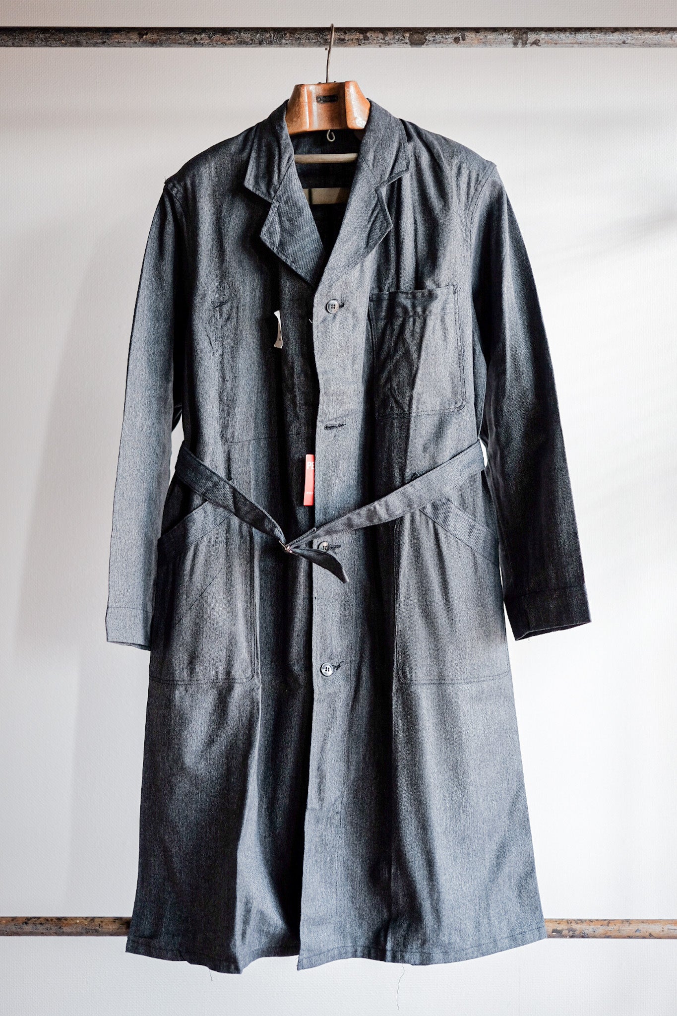 【~40's】French Vintage Black Chambray Atelier Coat “Dead Stock”