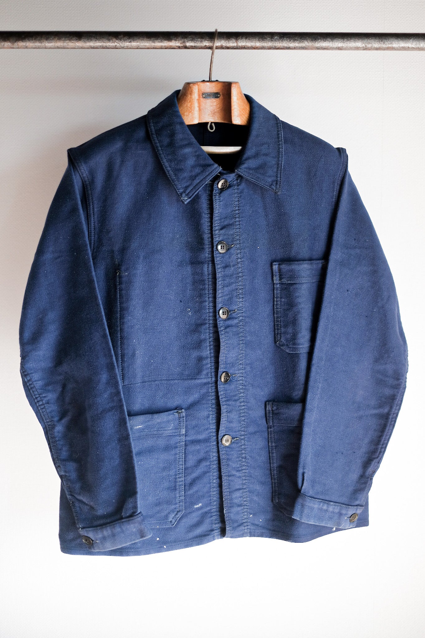 【~50's】French Vintage Blue Moleskin Work Jacket