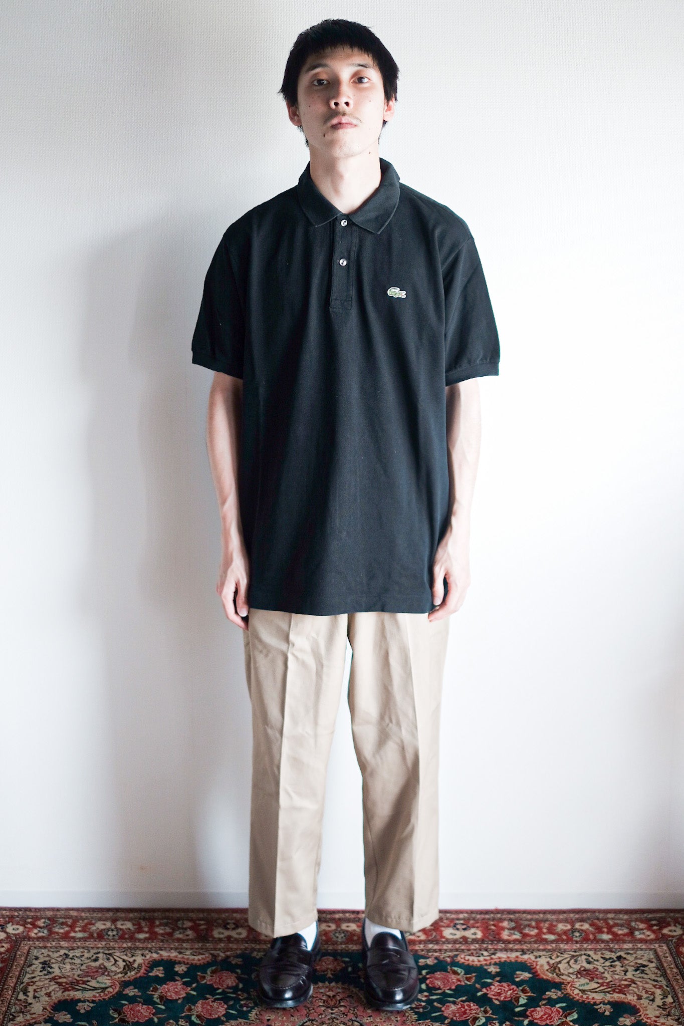 【~80's】CHEMISE LACOSTE S/S Polo Shirt Size.5 "Black"