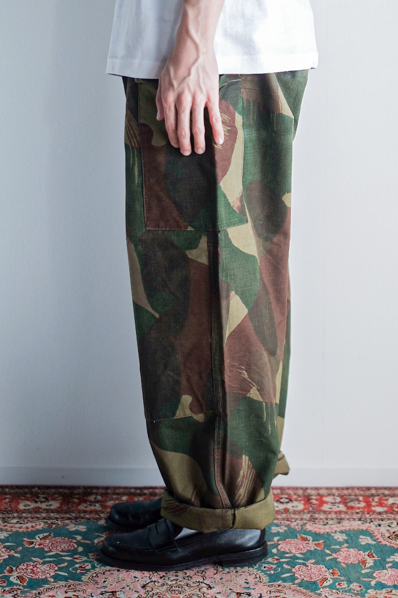 【~50's】Belgium Army Brushstroke Camo Airborne Pant Size.3