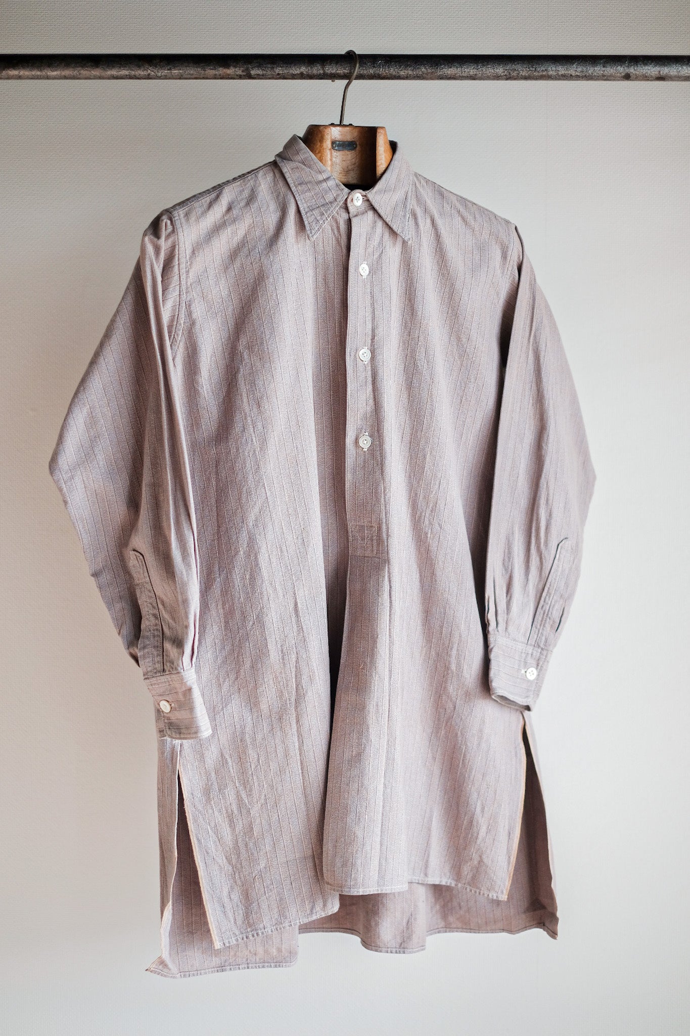 【~40's】French Vintage Grandpa Shirt "Dead stock"