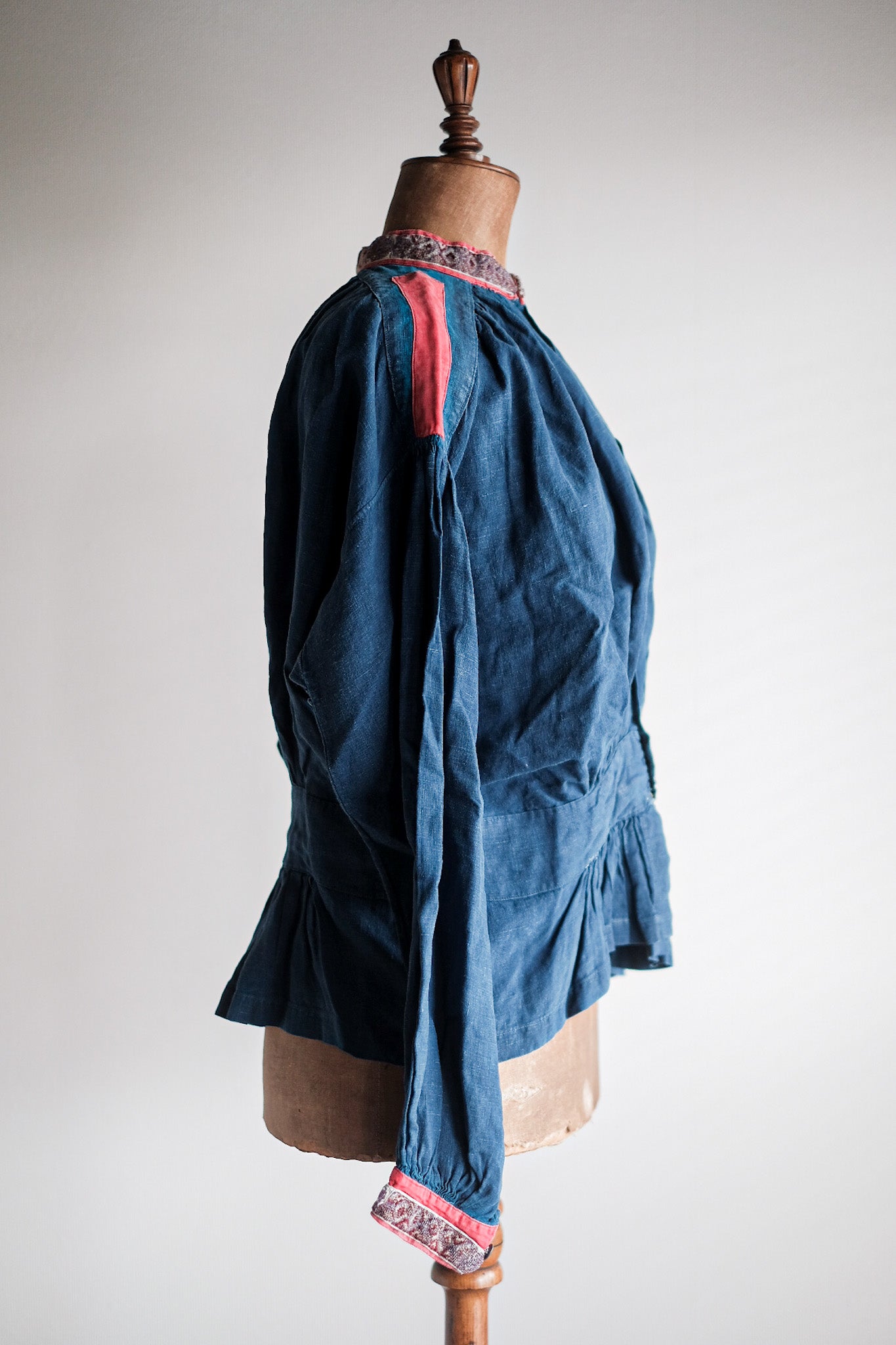 【Late 19th C】French Antique Indigo Linen Fireman Bourgeron Jacket