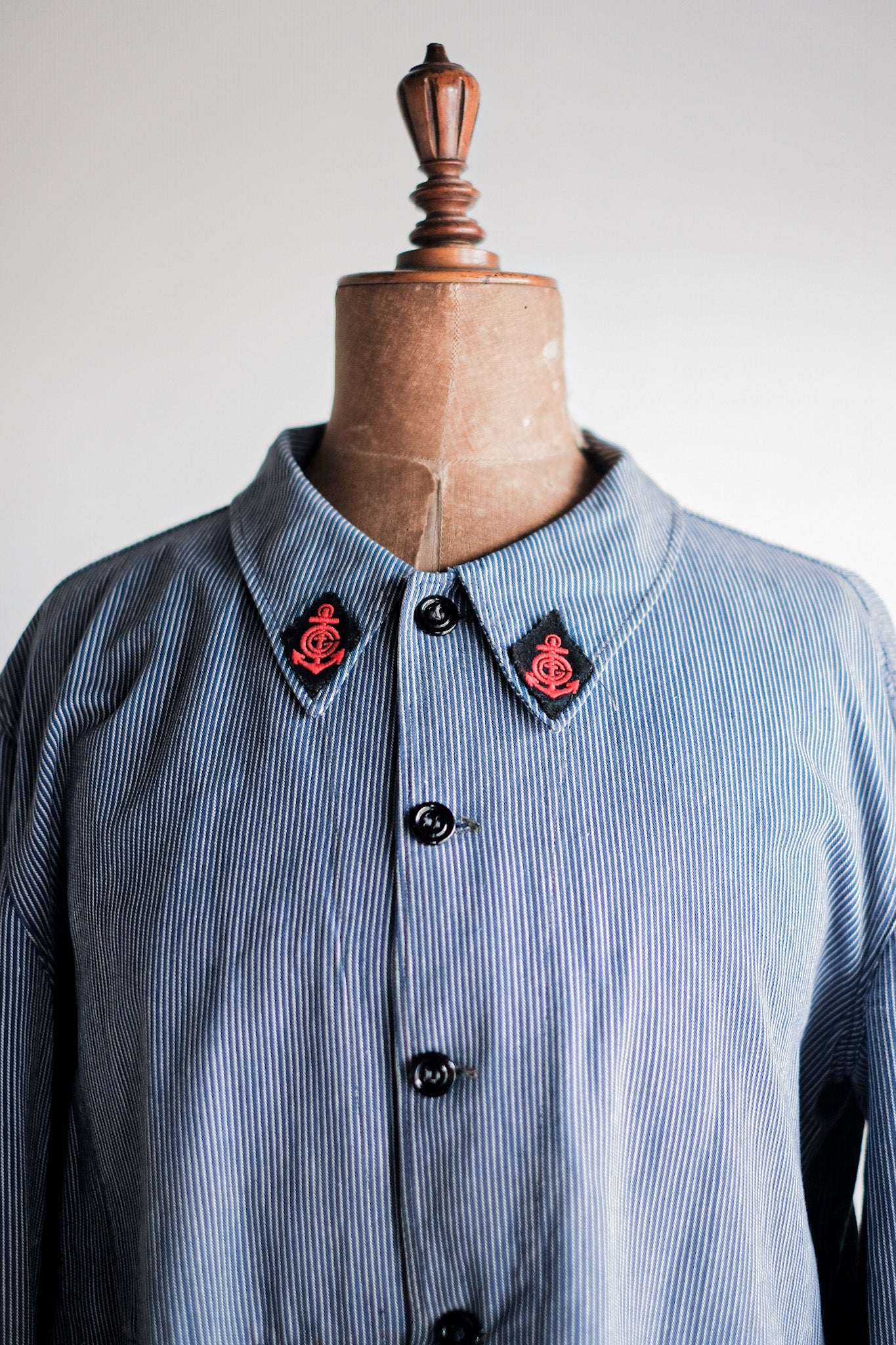 【~50's】French Vintage Cotton Striped Work Jacket "CGT"