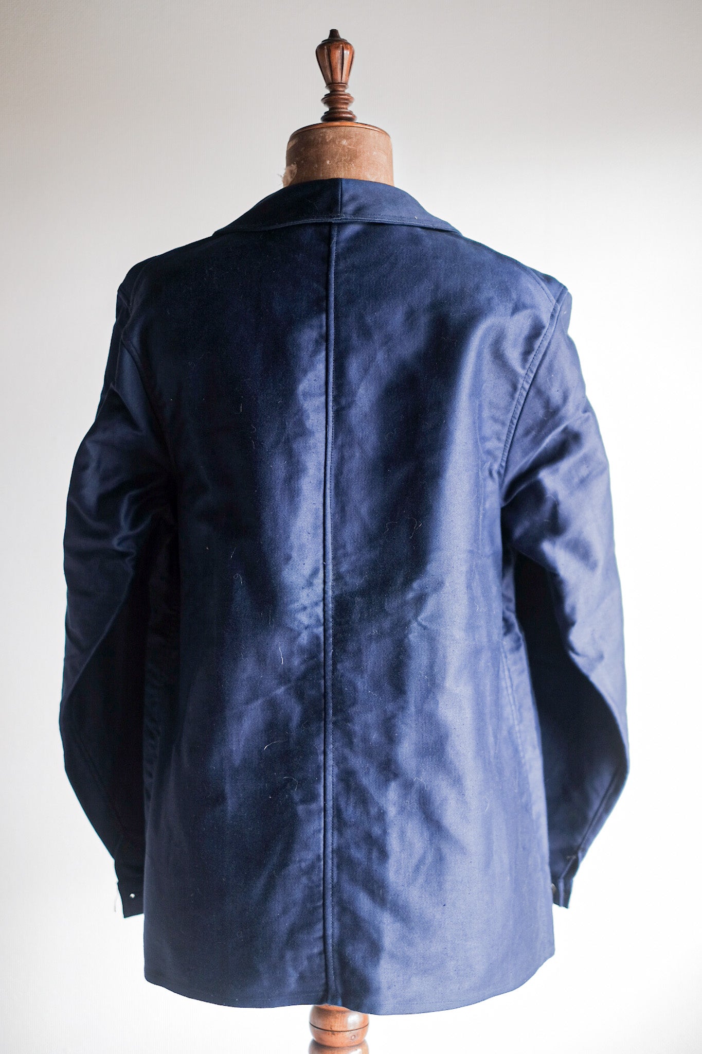 【~40's】French Vintage Blue Moleskin Work Jacket "Le Mont St. Michel" "Dead Stock"