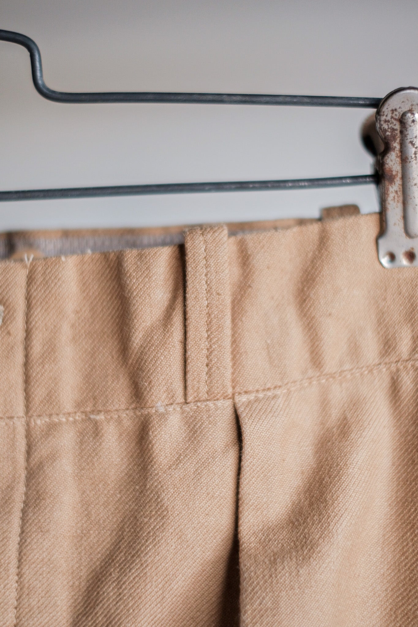 【~50's】French Vintage Cotton Linen Chino Trousers "Garally Lafayette" "Dead Stock"
