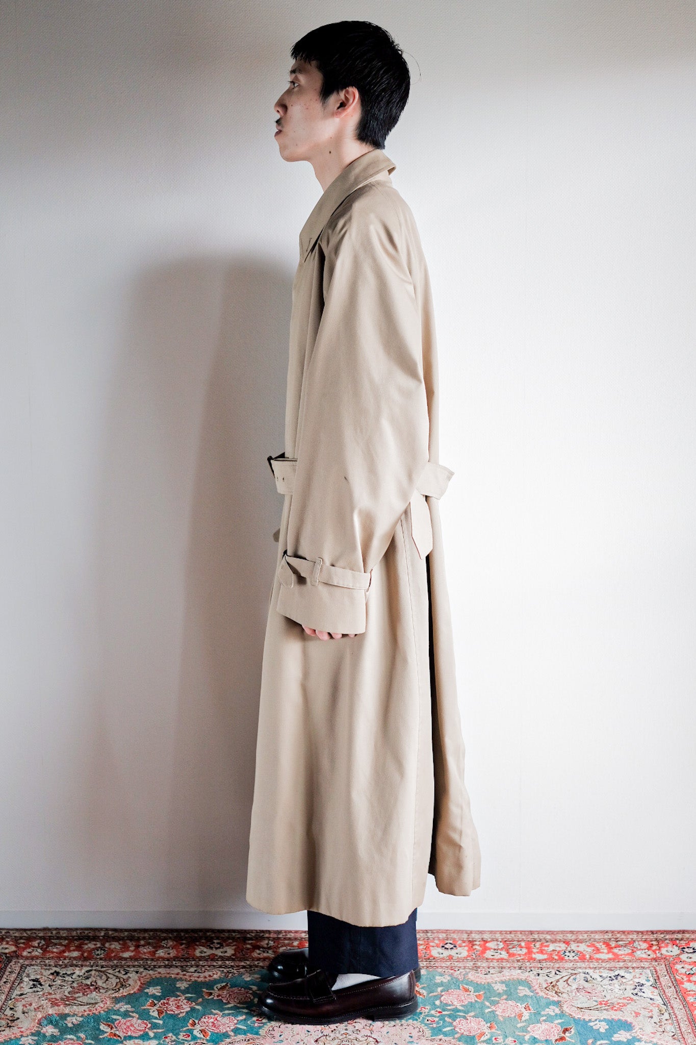 【~80's】Vintage Burberry's Single Raglan Rider Coat Size.52RL